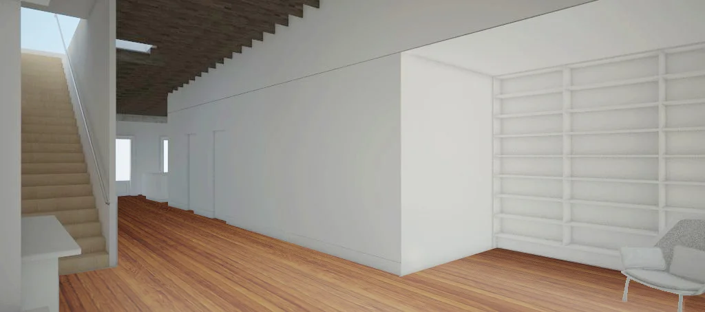 View from living room towards entry