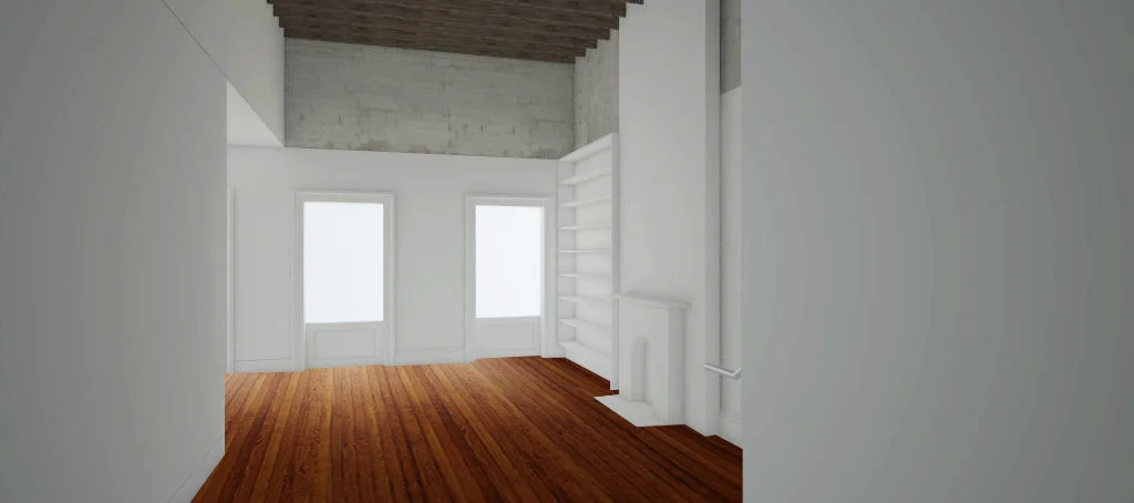 View from entry towards living room