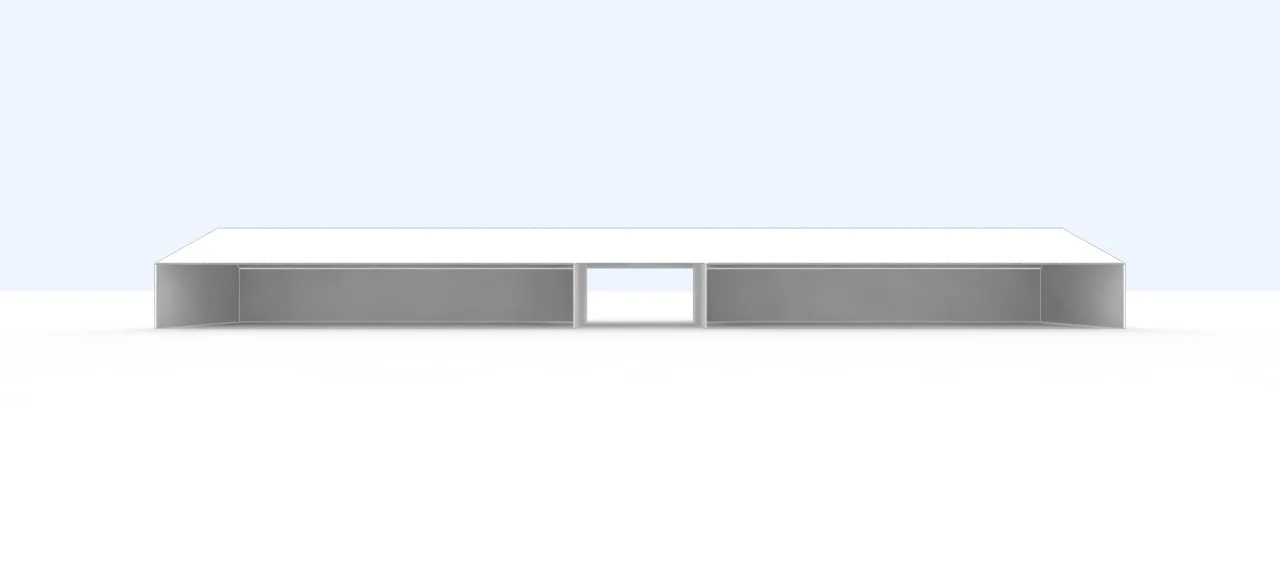 Singular volume with gable roof