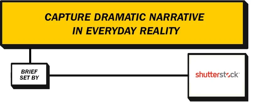 The Creative Challenge Comedy, Rebirth, Rags to Riches, Tragedy, The Quest, Overcoming the Monster, Voyage and Return – these seven plot archetypes can be seen at work everywhere, from global news stories to the smallest interaction (see Christopher Booker’s The Seven Basic Plots: Why We Tell Stories for a better idea of what these archetypes involve). Pick three of the seven archetypes and create a static or moving image for each one that tells a story from the modern world. Look to unexpected places, find the dramatic in the seemingly banal, the emotion and humanity that underlies the routine of our daily lives. In a fast-moving, digital world, having the time and space to unfold a story is a luxury not often available. How do you distil the essence of it down to something that can be captured in a single moment?