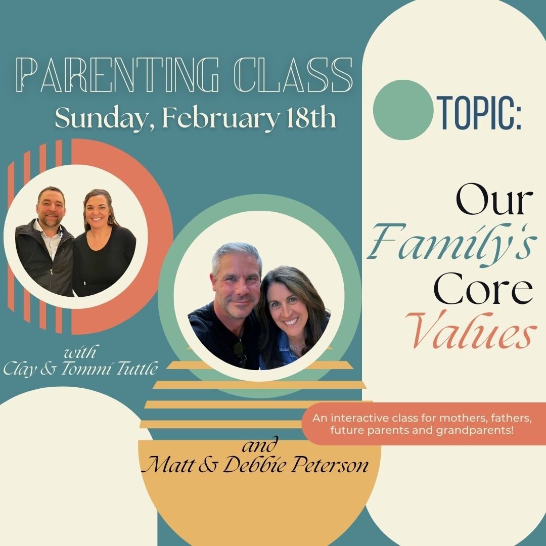 🙌 On Sunday, February 18th following our Sunday service, we're hosting an interactive parenting class lunch for all mothers, fathers, grandparents and future parents.  That means, this class is for most of you! 

We will serve lunch, provide childca