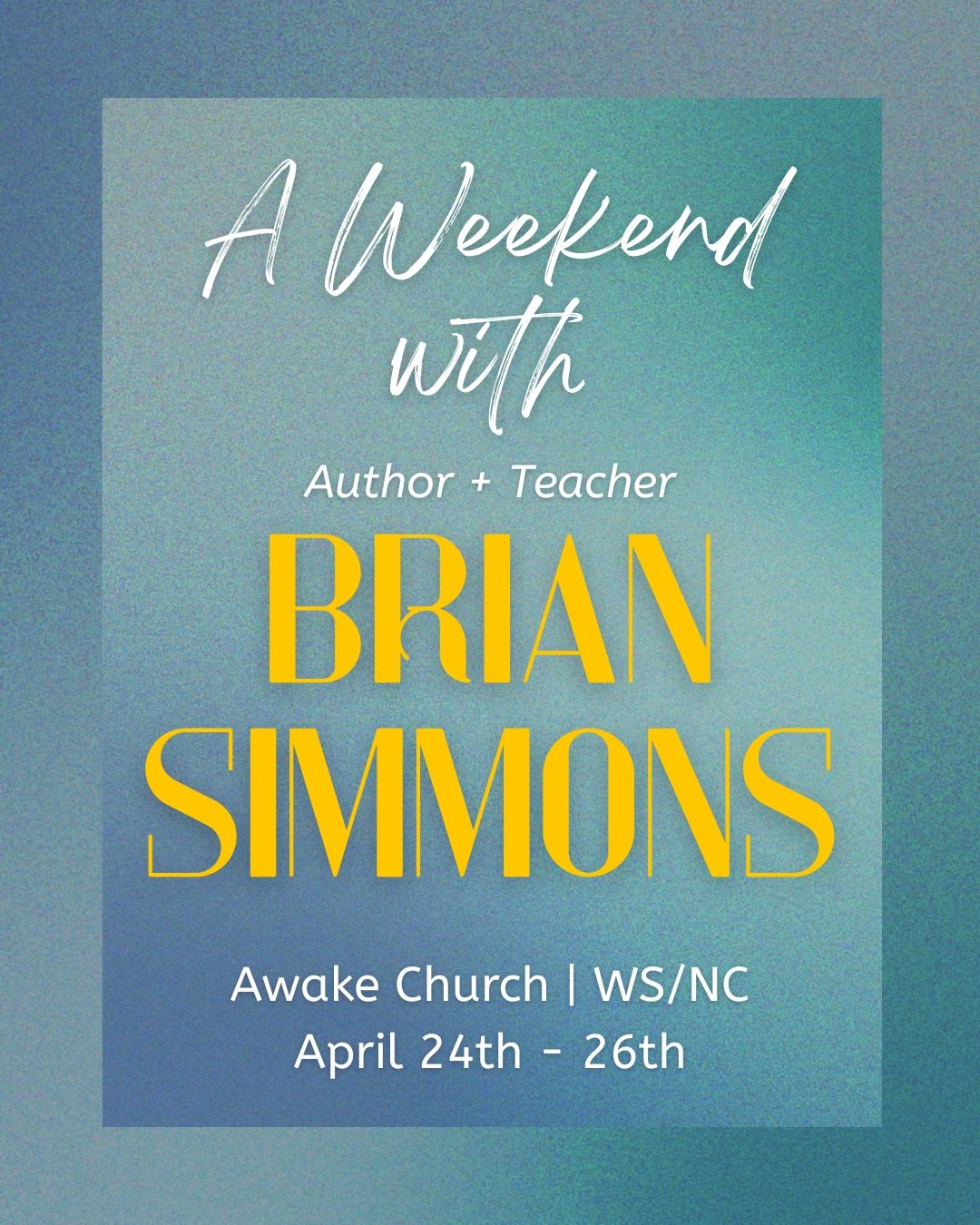 ✨Join us for a weekend with @drbriansimmons &mdash; author, teacher and lead translator of the Passion Bible. All are welcome to come on April 24th - 26th! Swipe through the carousel for more info, and we hope you take advantage of this opportunity t