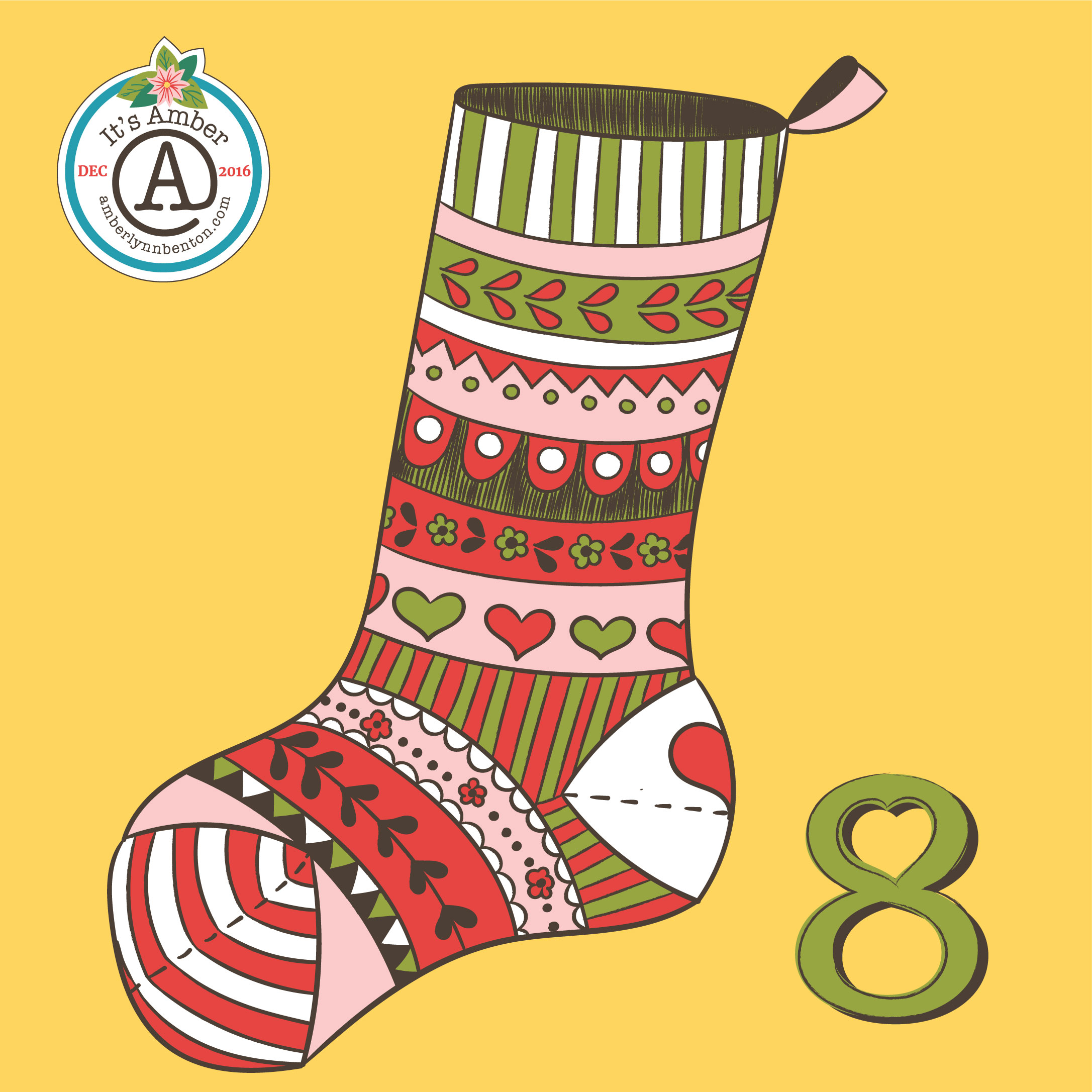 Pretty Stocking by Amber Lynn Benton for #ItsAdvent2016