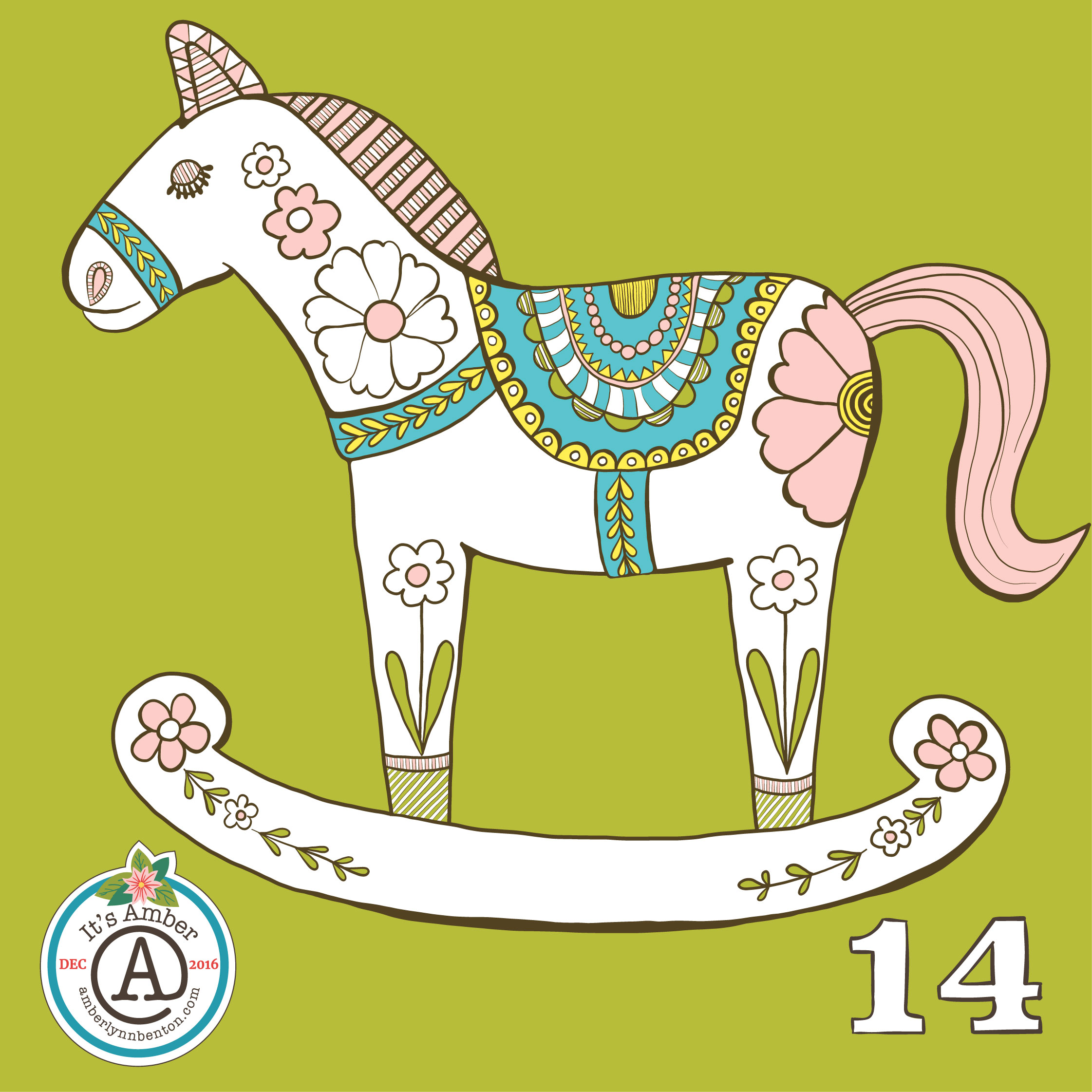 Painted Rocking Horse by Amber Lynn Benton for #ItsAdvent2016