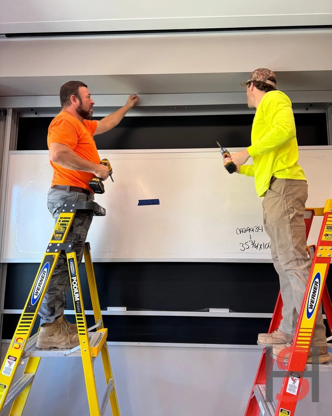 Dream team! Joe and Seth hard at work this weekend fine-tuning visual display boards at Washington and Lee University 🤜💥🤛