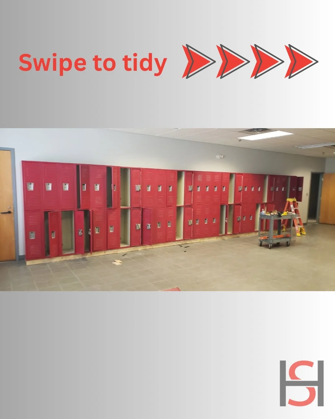 📍725 City Center - Div 10 @henderson_inc 

Our install team did a fantastic job taking down and re-installing metal lockers 👏

Next up for this project are toilet partitions 🚽