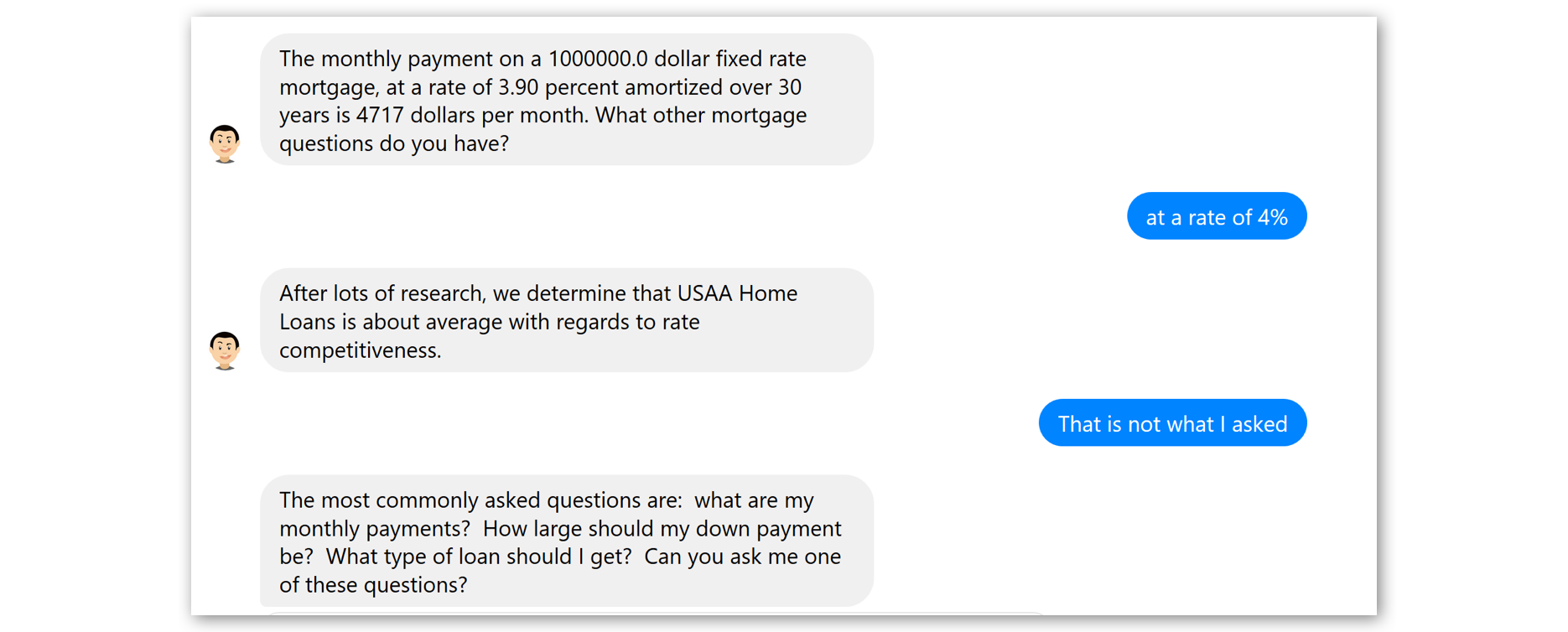 The existing bot lacked progress indicators. Additionally, it did not respond well to ambiguity, uncertainty, and did not take in a wide range of responses, making it difficult for the user to engage with and increasing the chances of user drop-off at this point.