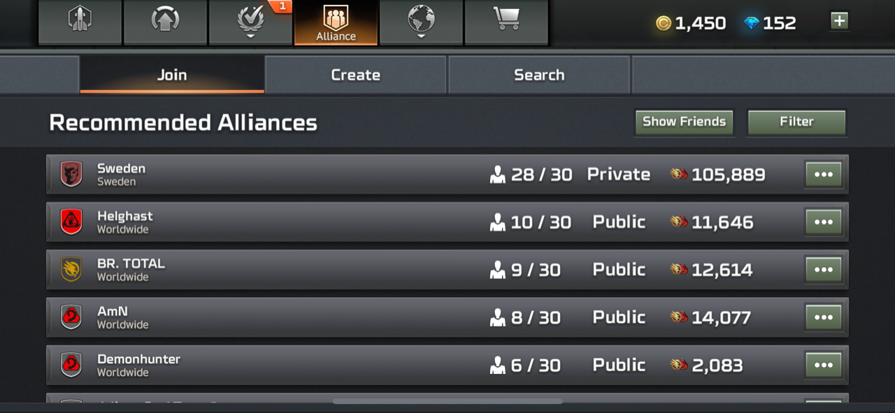 Guild Search Menu