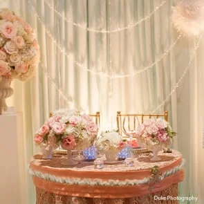 Mint Drape with Crystal Swag