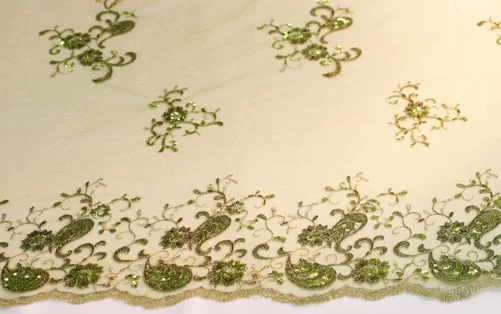 Joie de Vivre Sequin Scallop Olive