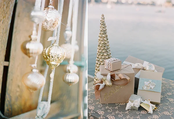 Photo by: Esther Sun Photography | Venue: Gondola Get Away in Long Beach, California | Gold Palace Over on gift table provided by: Glow Concepts 