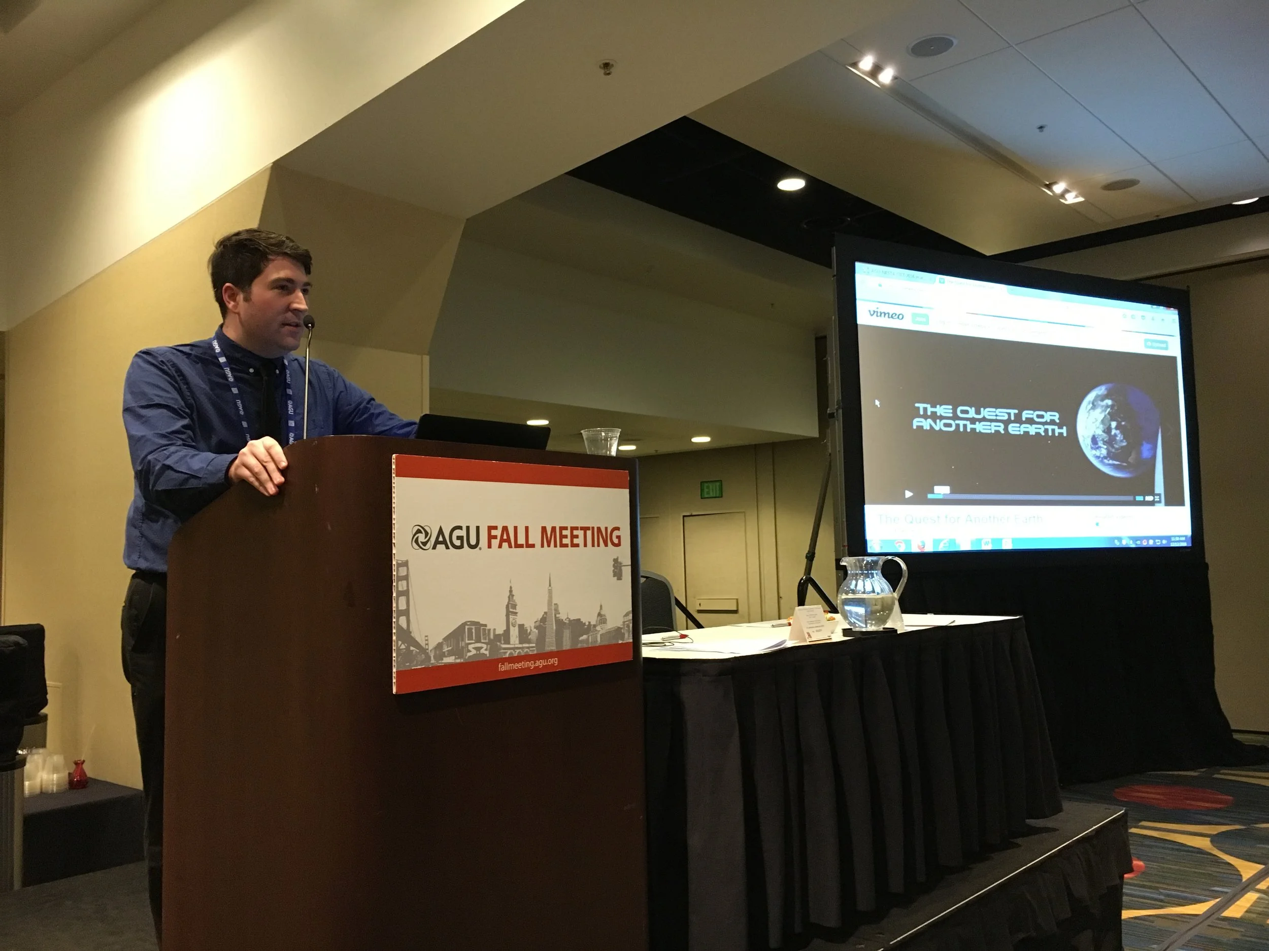 Introducing my film, The Quest for Another Earth , at the American Geophysical Union (AGU), in San Francisco, CA. 12/12/2016