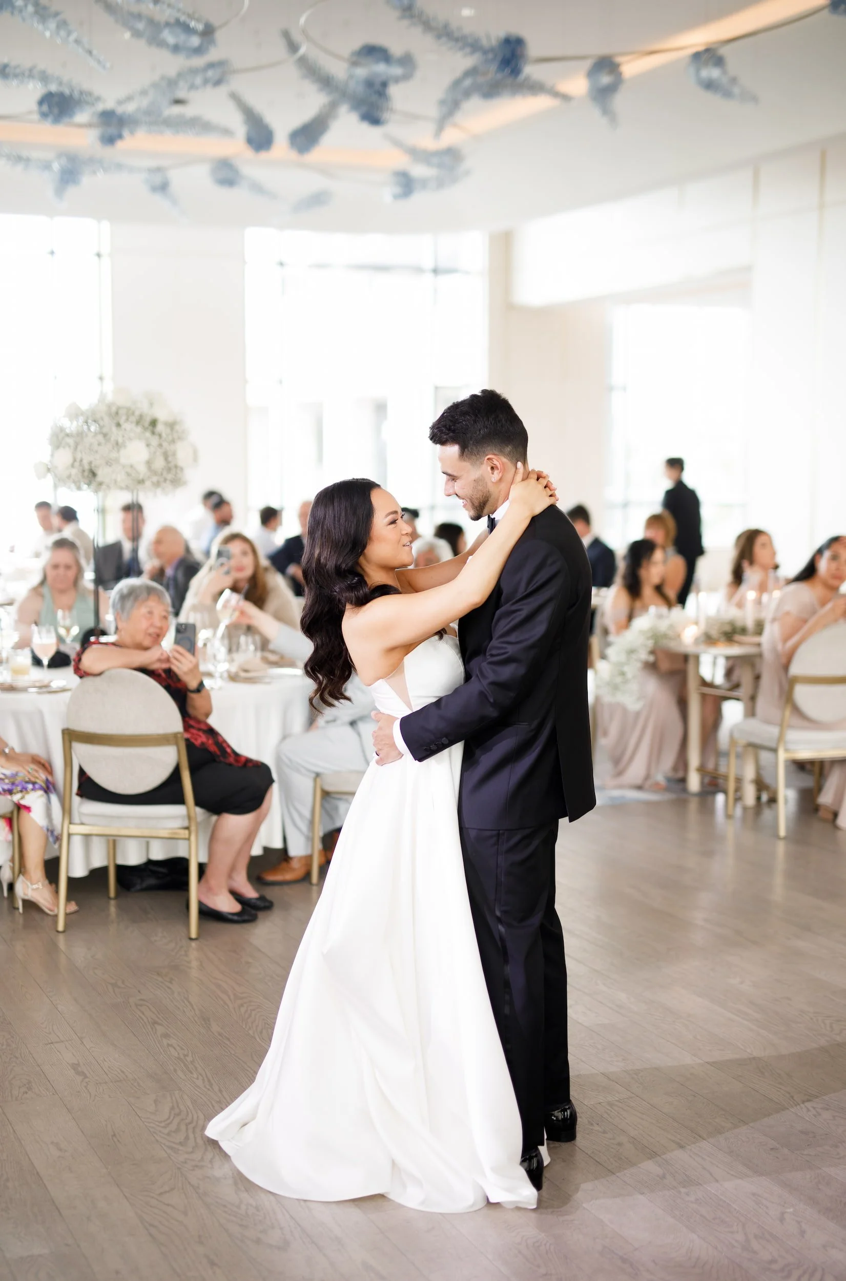 First dance in modern reception space at The Pearle Hotel & Spa in Burlington, Ontario