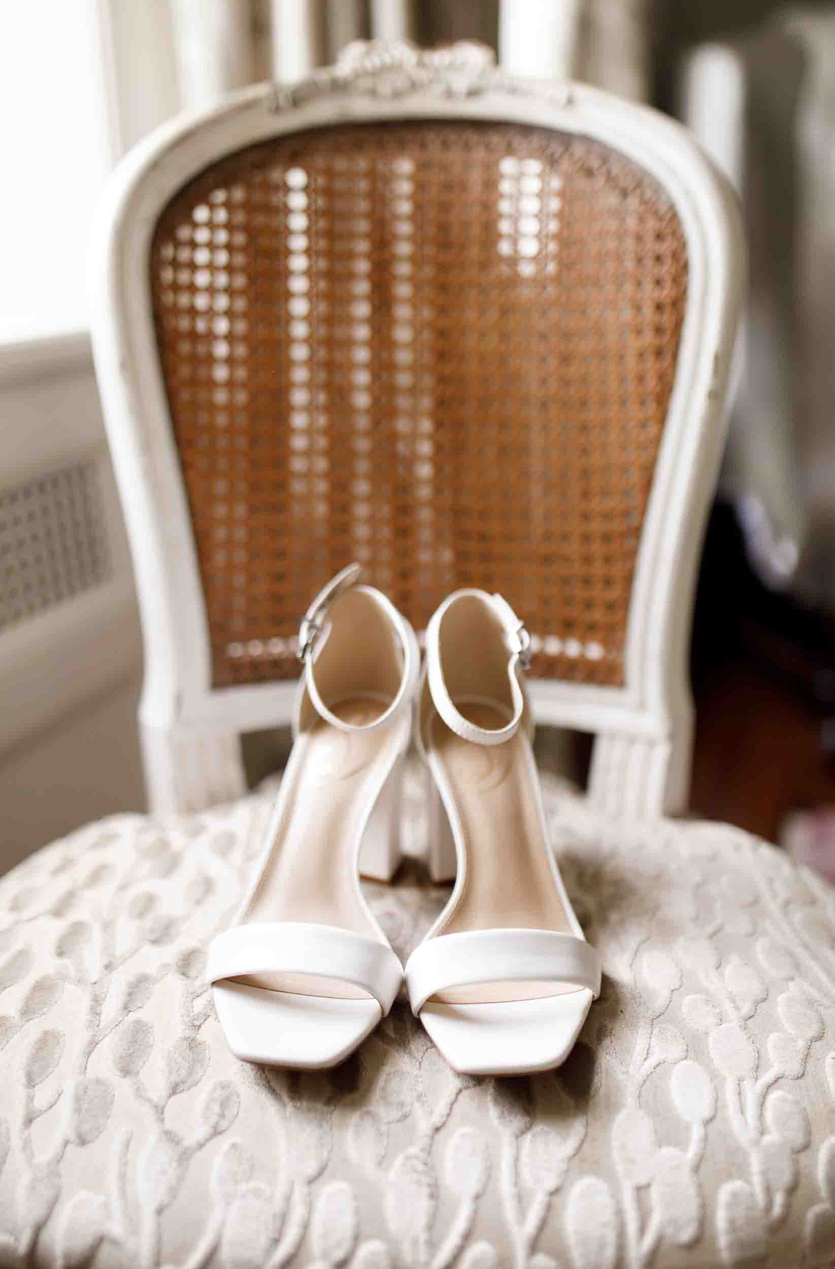 Bridal shoes detail at Graydon Hall Manor in Toronto