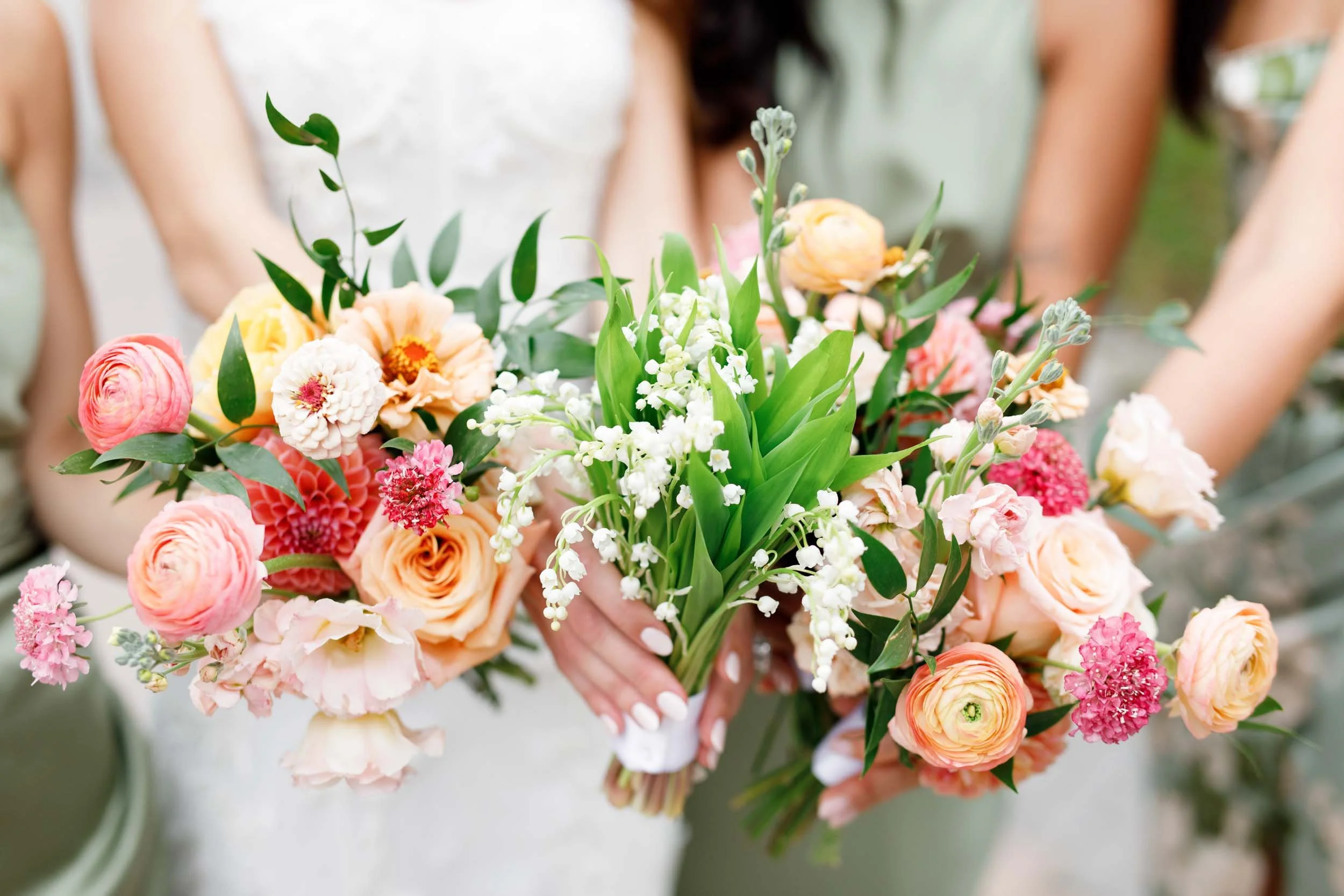 Wedding bouquet and floral details at Evergreen Brick Works in Toronto