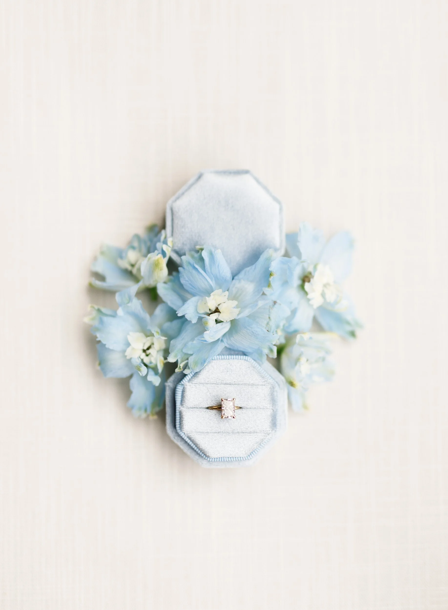 Wedding ring box and floral details at a Mount Alverno wedding in Caledon Village