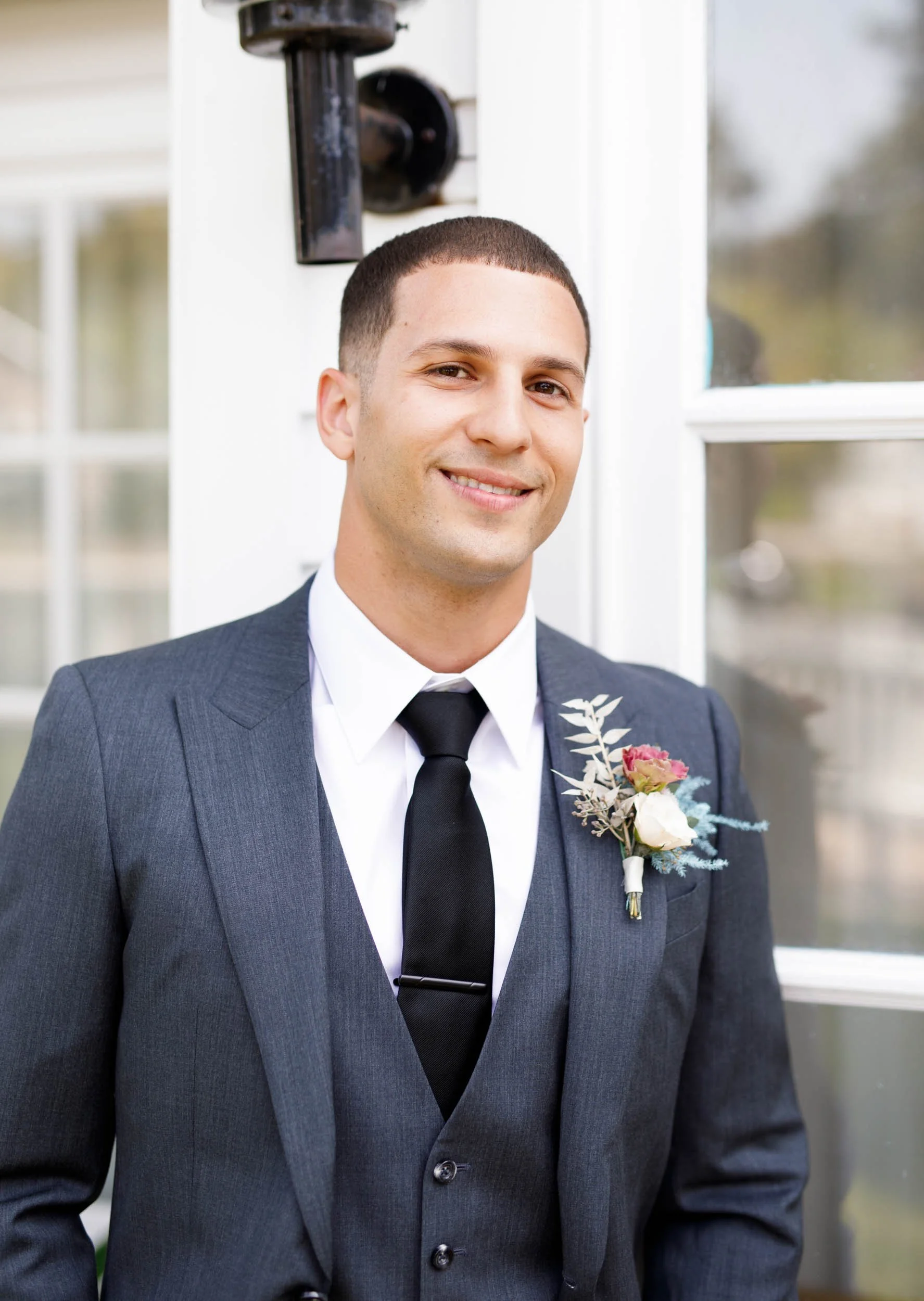 Groom portrait at The Doctor’s House in Kleinburg, Ontario wedding