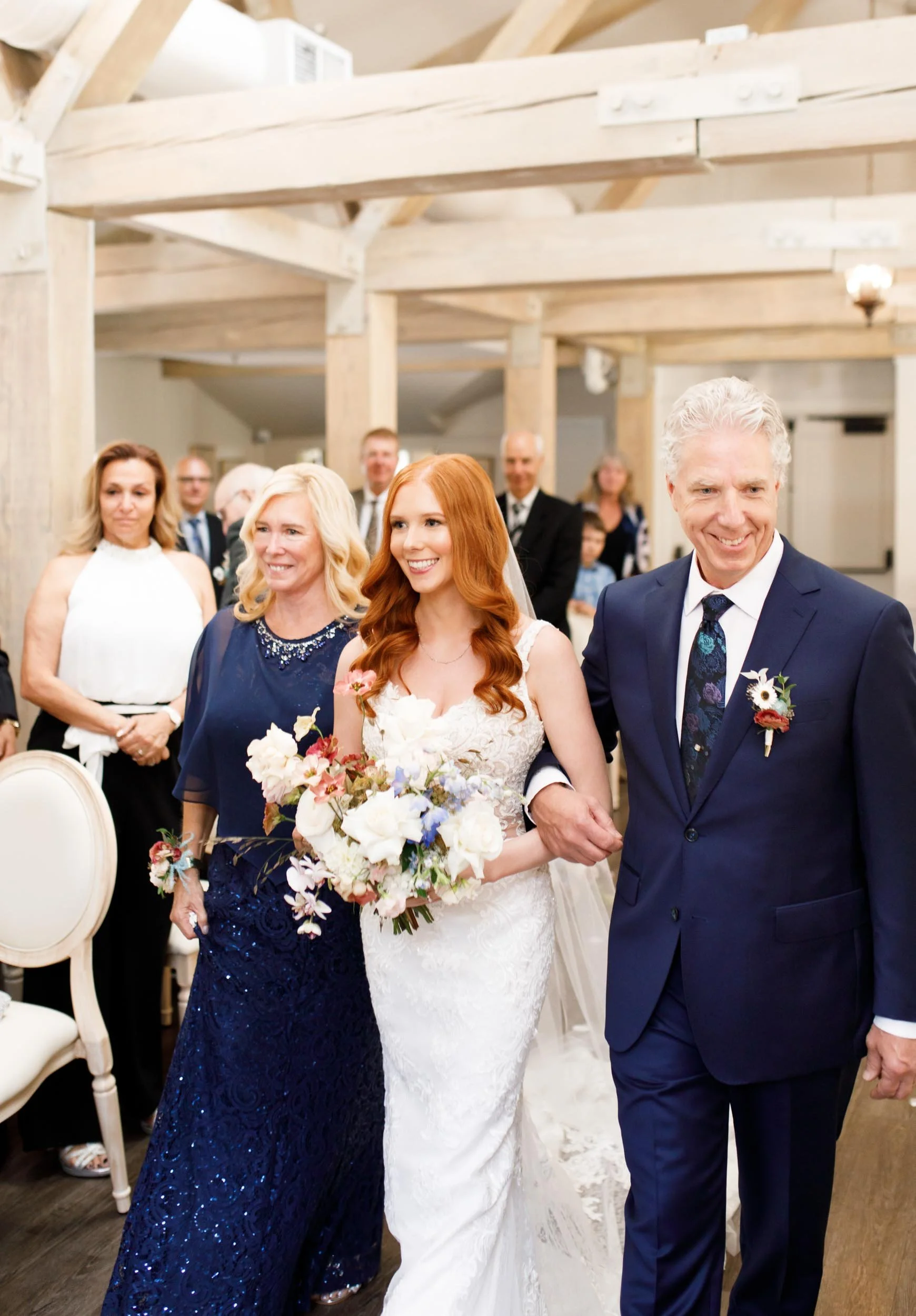 Bride reaching the altar at The Doctor’s House in Kleinburg, Ontario wedding