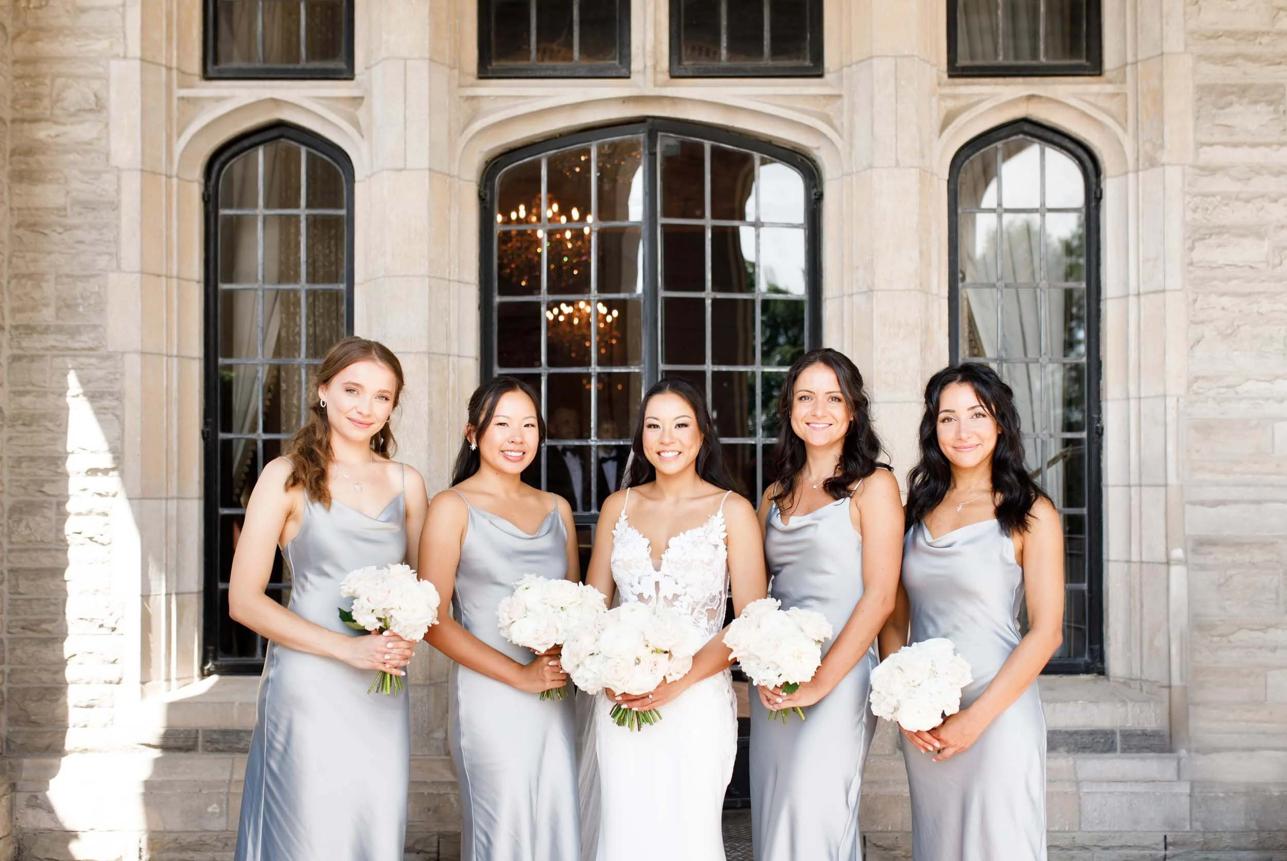 Bridesmaids and bride at Casa Loma