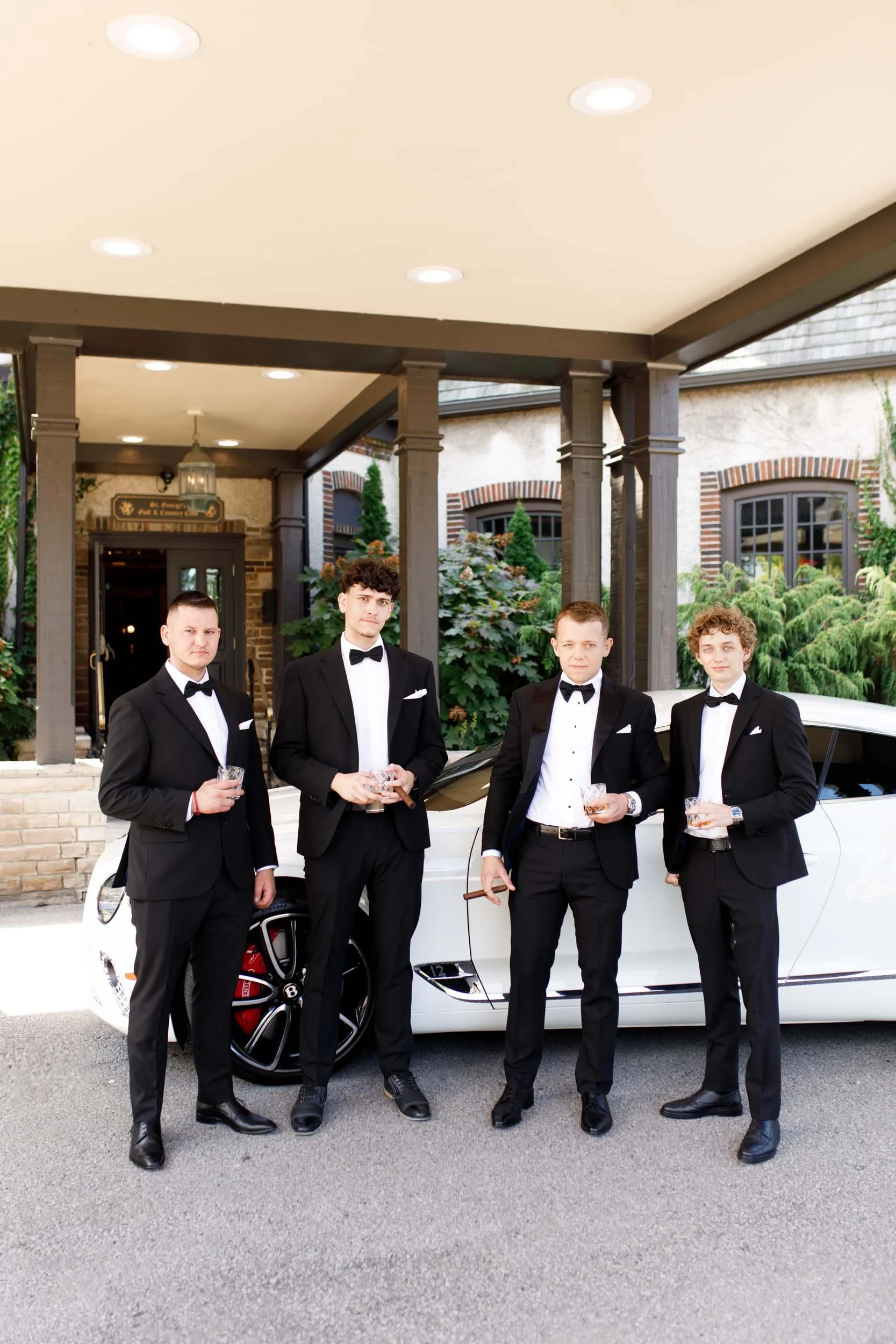 Groomsmen gathered outside for a St. George’s Golf Club wedding in Toronto