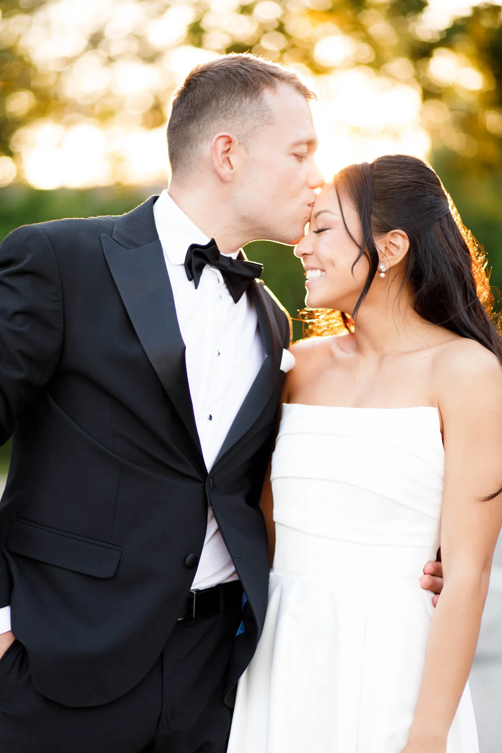 Bride and groom sharing a quiet moment in golden hour light at St. George’s Golf and Country Club in Toronto