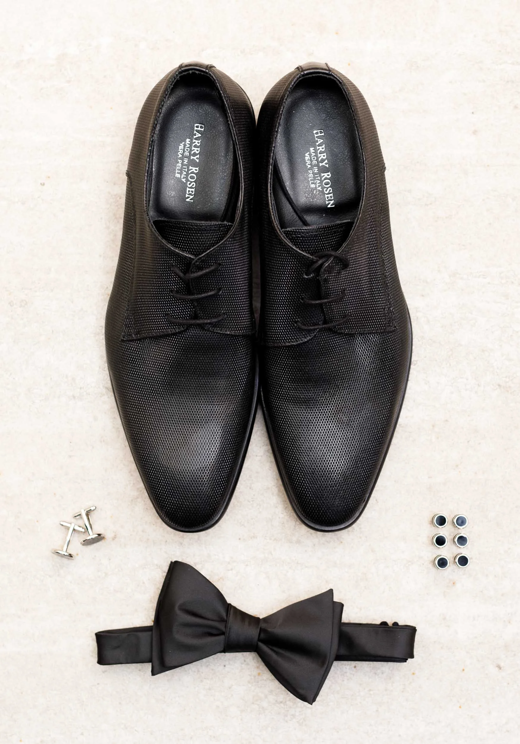 Groom’s shoes and bow tie from a Pearle Hotel wedding in Burlington Ontario