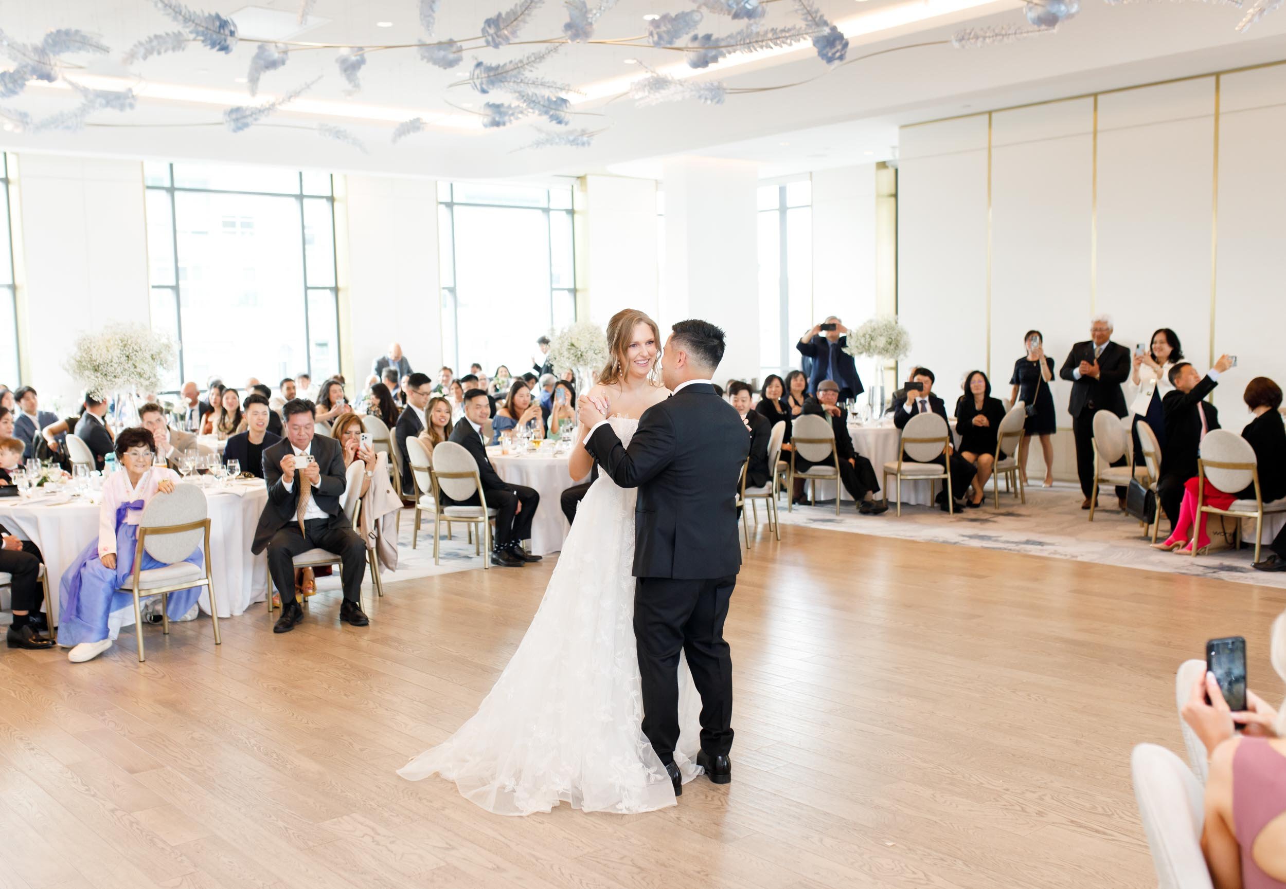 First dance during a Pearle Hotel wedding reception in Burlington Ontario