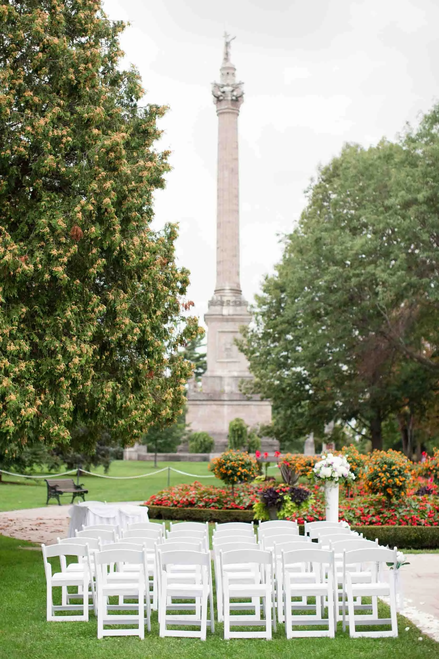 Outdoor wedding ceremony setup overlooking Queenston Heights Park in Niagara-on-the-Lake (Copy)