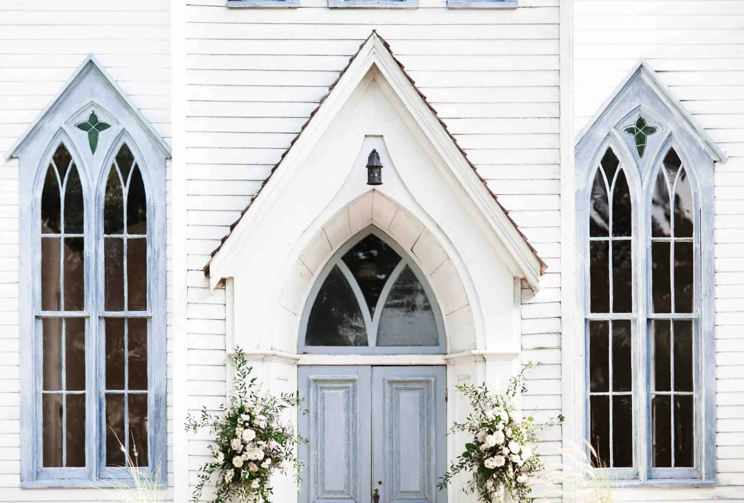 Historic white chapel at Balls Falls, a scenic Lincoln Ontario wedding venue (Copy)