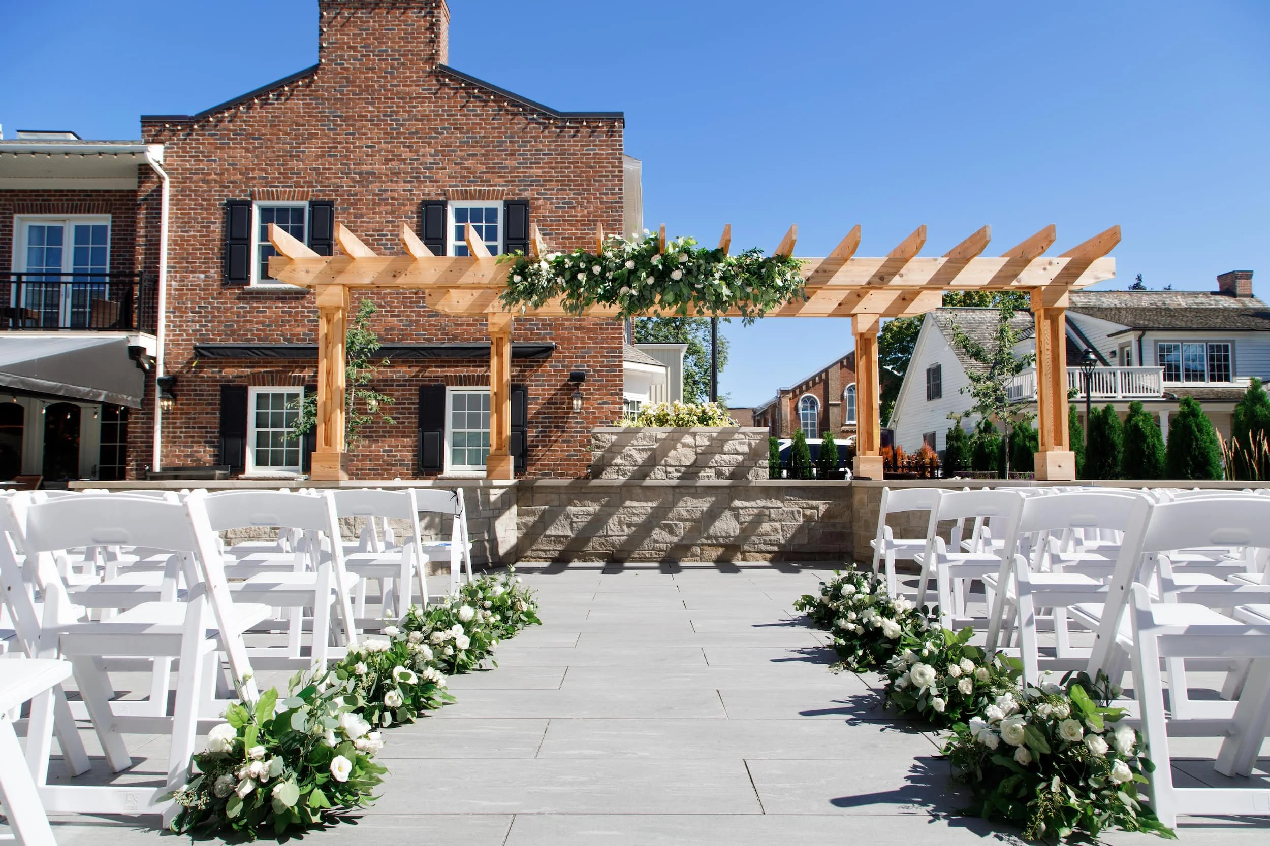Outdoor ceremony space setup at The Gate House in Niagara-on-the-Lake (Copy)