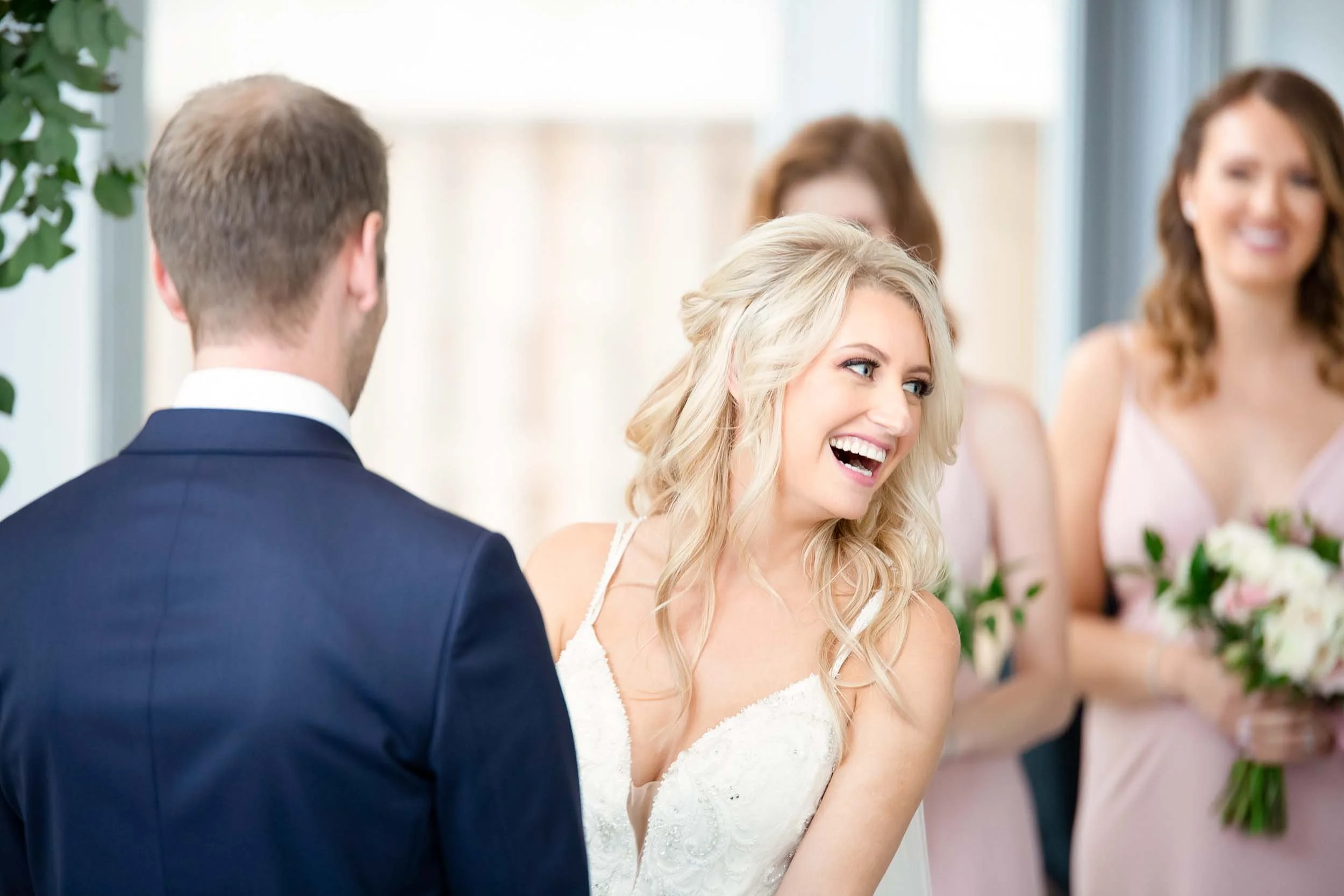 Bride smiling during ceremony at Art Gallery of Hamilton wedding (Copy)