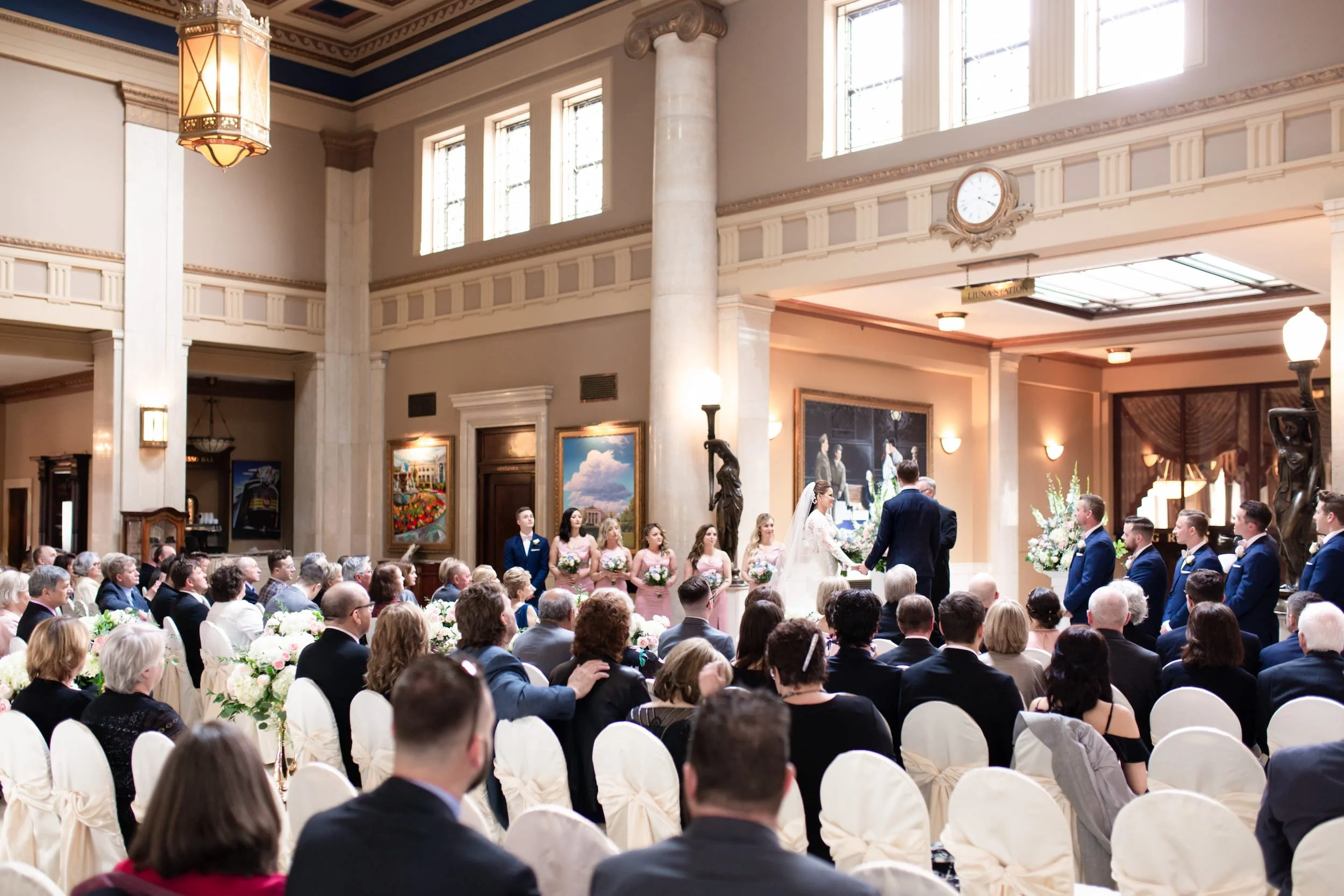 Wedding ceremony inside LIUNA Station grand hall in Hamilton, Ontario (Copy)