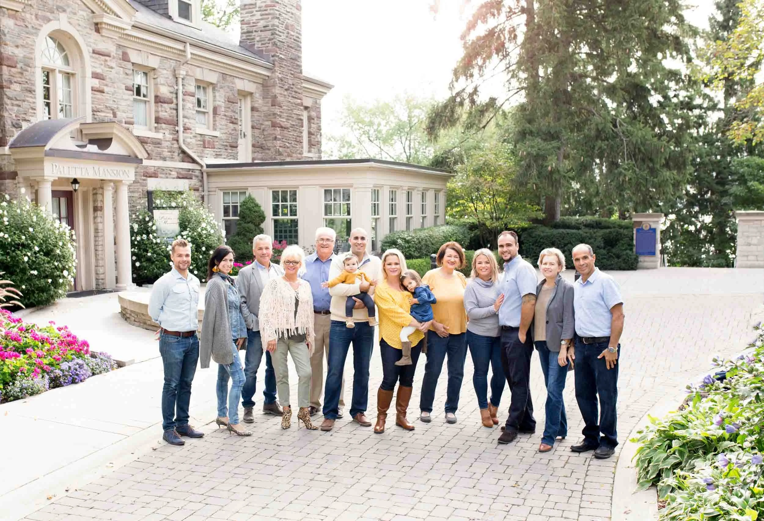Extended family portrait outside Paletta Mansion in Burlington (Copy)