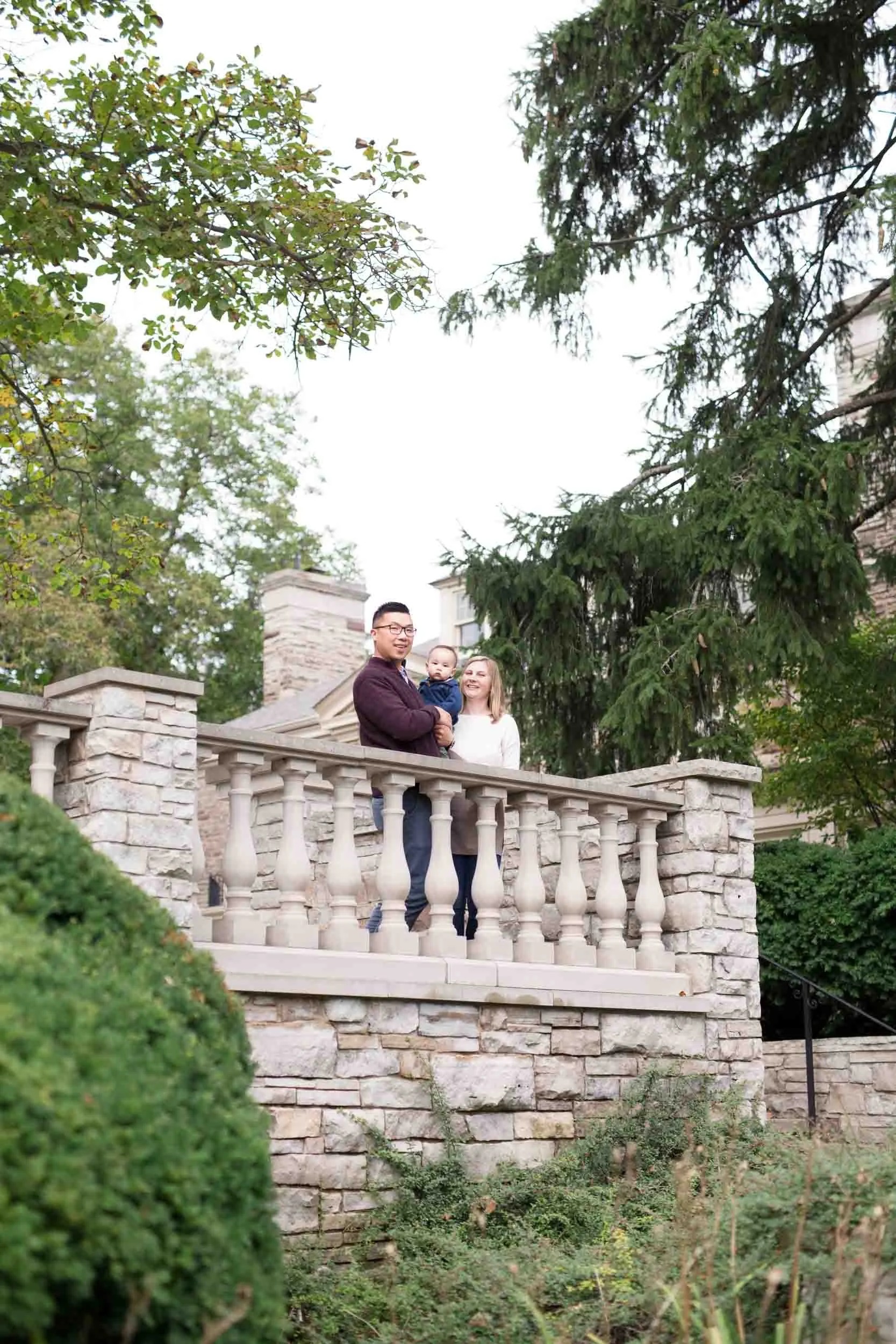 Family session on stone terrace at Paletta Mansion in Burlington (Copy)