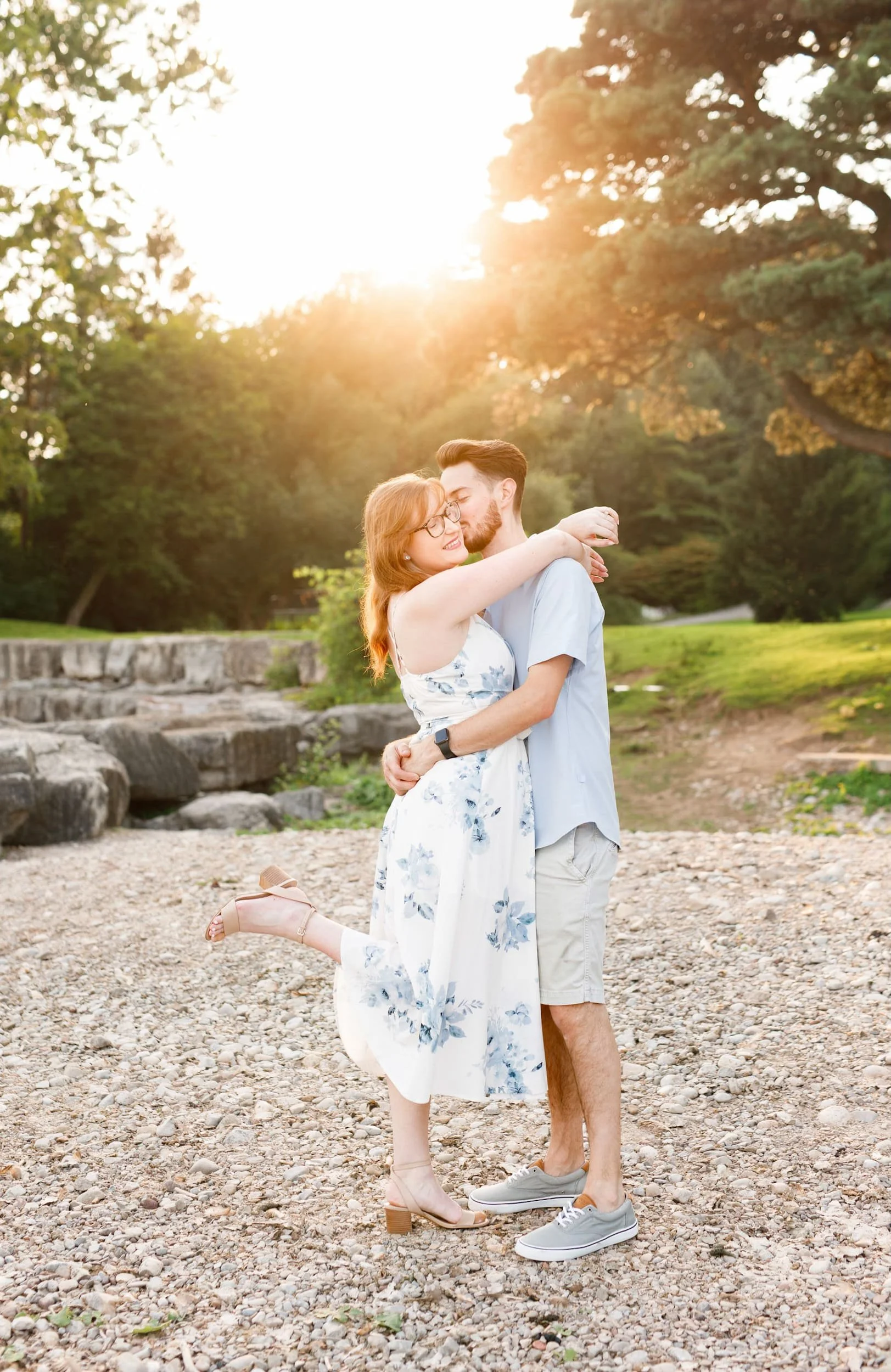 Engagement session at golden hour on the beach at Paletta Mansion in Burlington, Ontario (Copy)