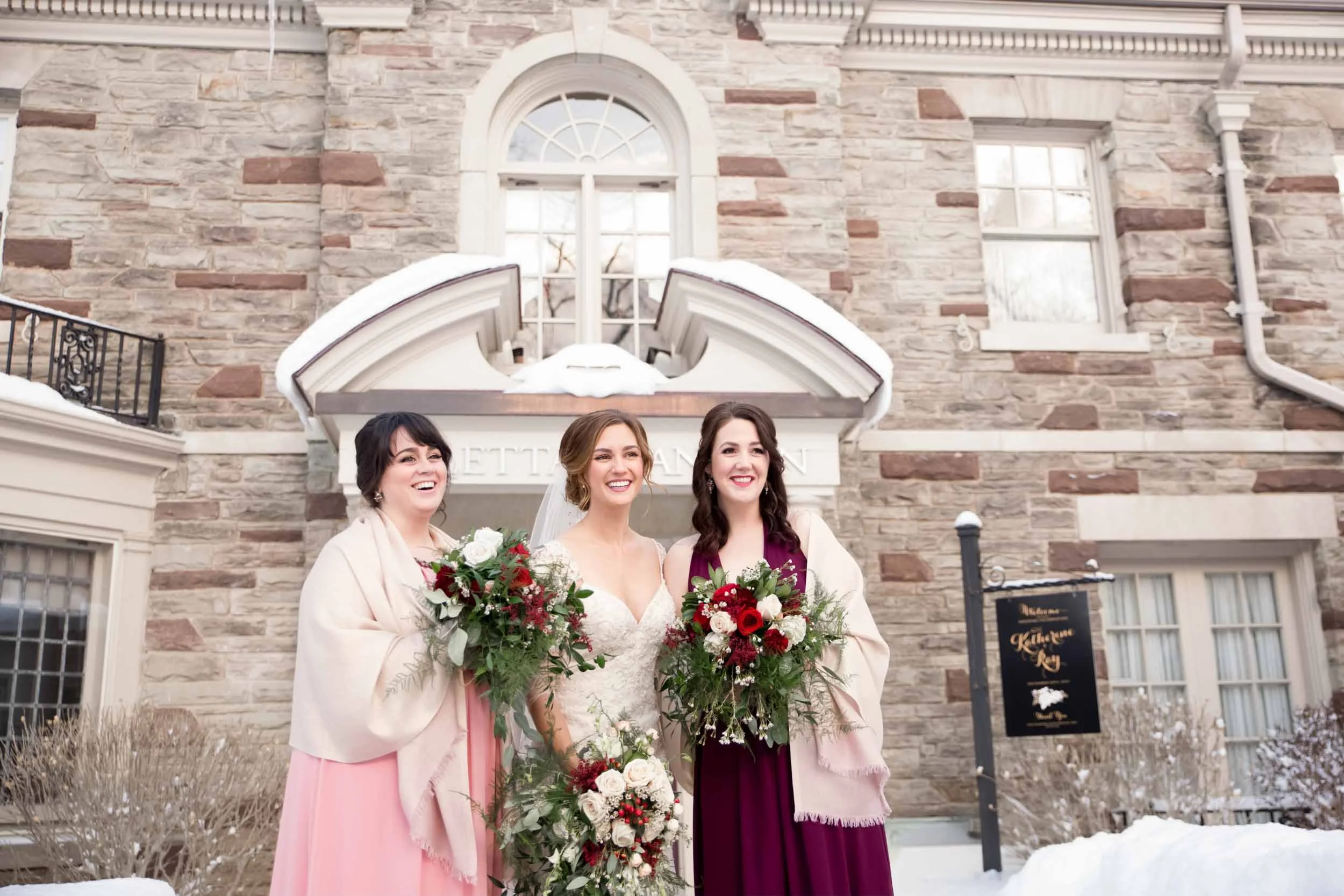 Winter bridesmaids portrait at Paletta Mansion in Burlington (Copy)
