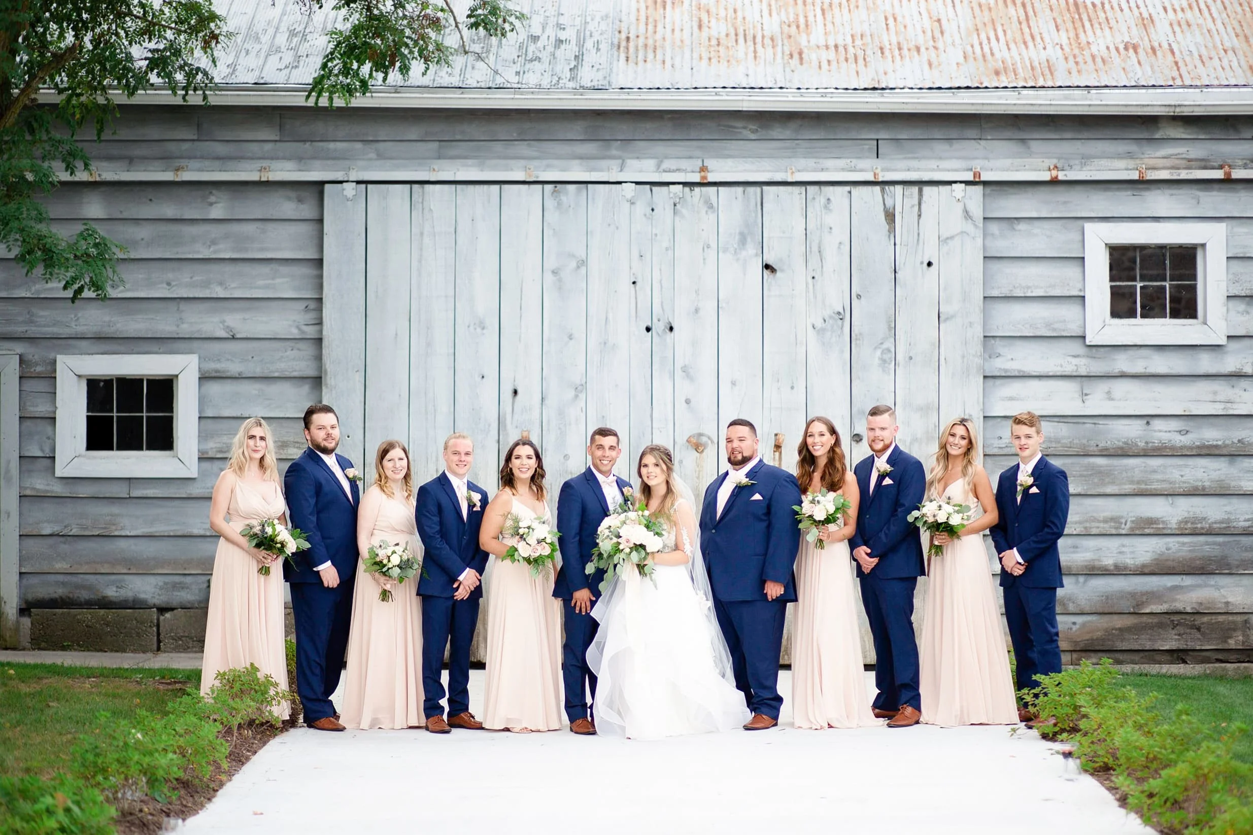 Wedding party portrait outside Roseville Estate Winery during a Cambridge wedding in the Waterloo Region, Ontario (Copy)
