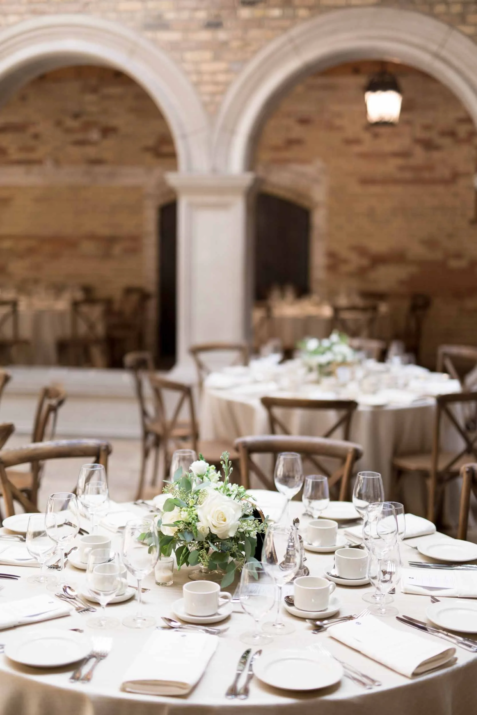 Wedding reception table settings inside Hacienda Sereda during a Cambridge wedding in the Waterloo Region (Copy)