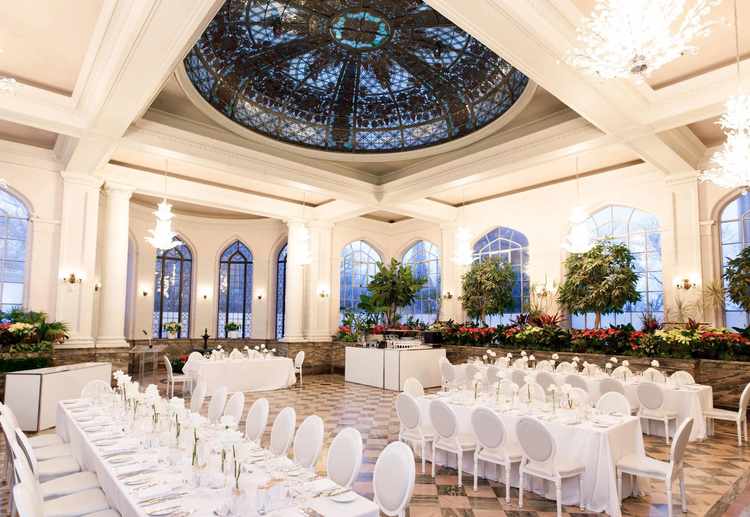 Evening reception inside Casa Loma’s Conservatory