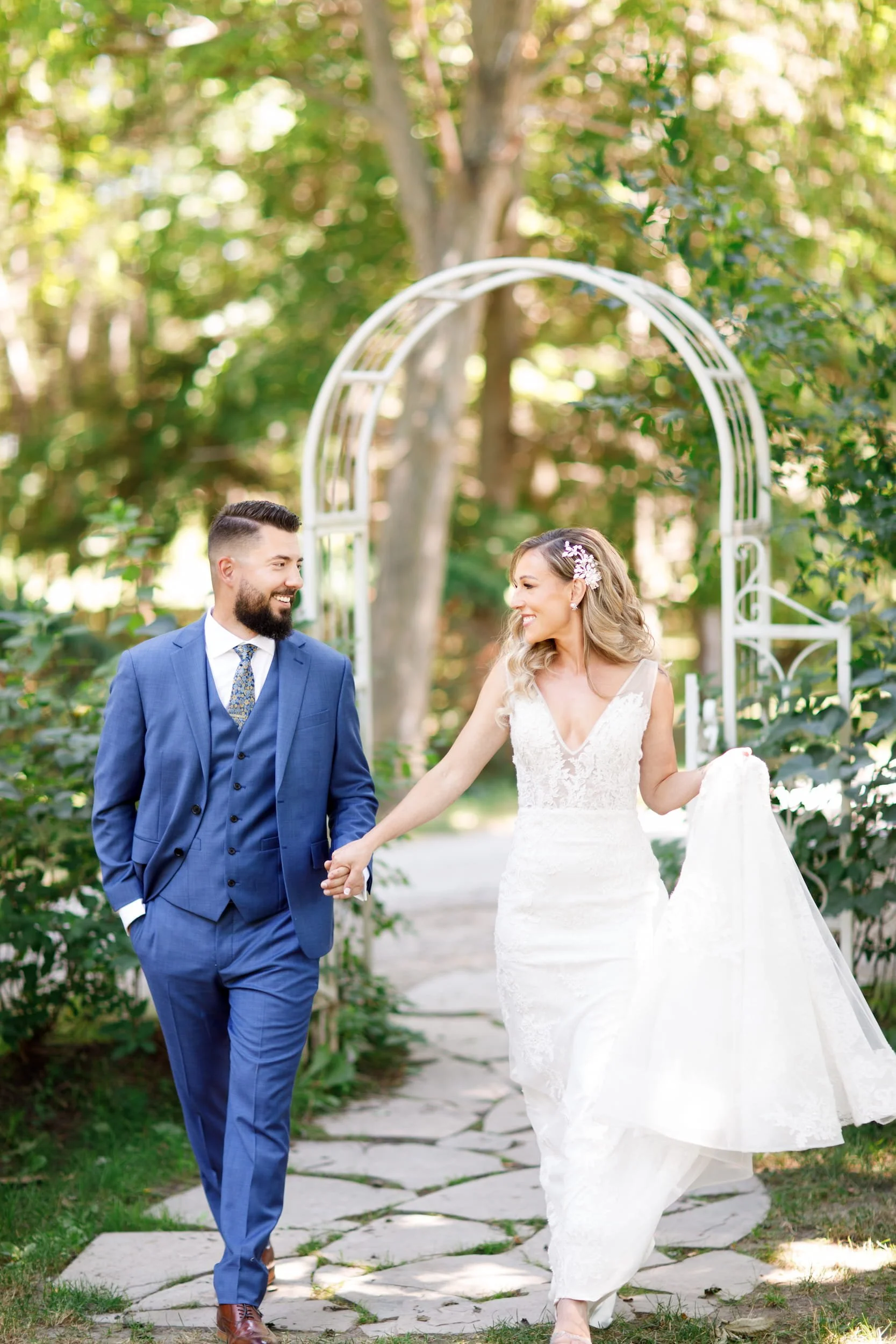 Romantic garden portrait at Gracewood Estate in Niagara wine country