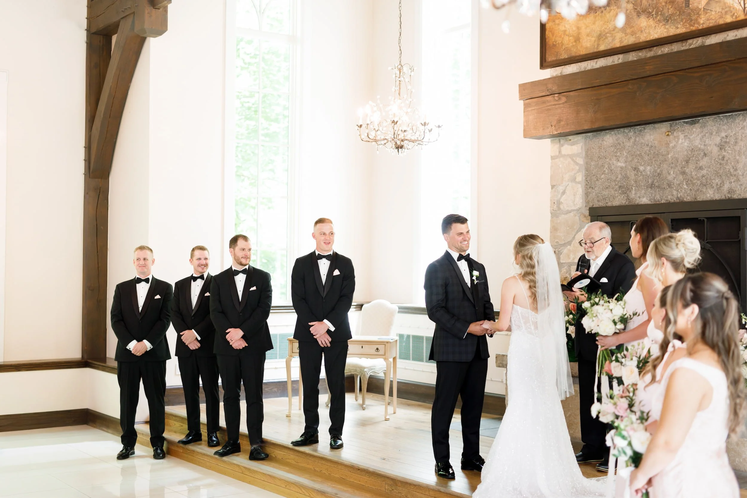 Wedding ceremony inside Miller’s Chapel at the Ancaster Mill
