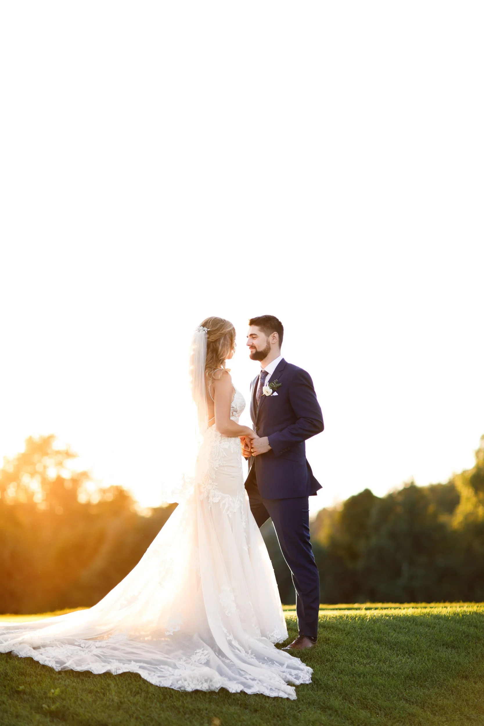 Golden hour portrait on the golf course at Whistle Bear Golf Club wedding in Cambridge, Ontario