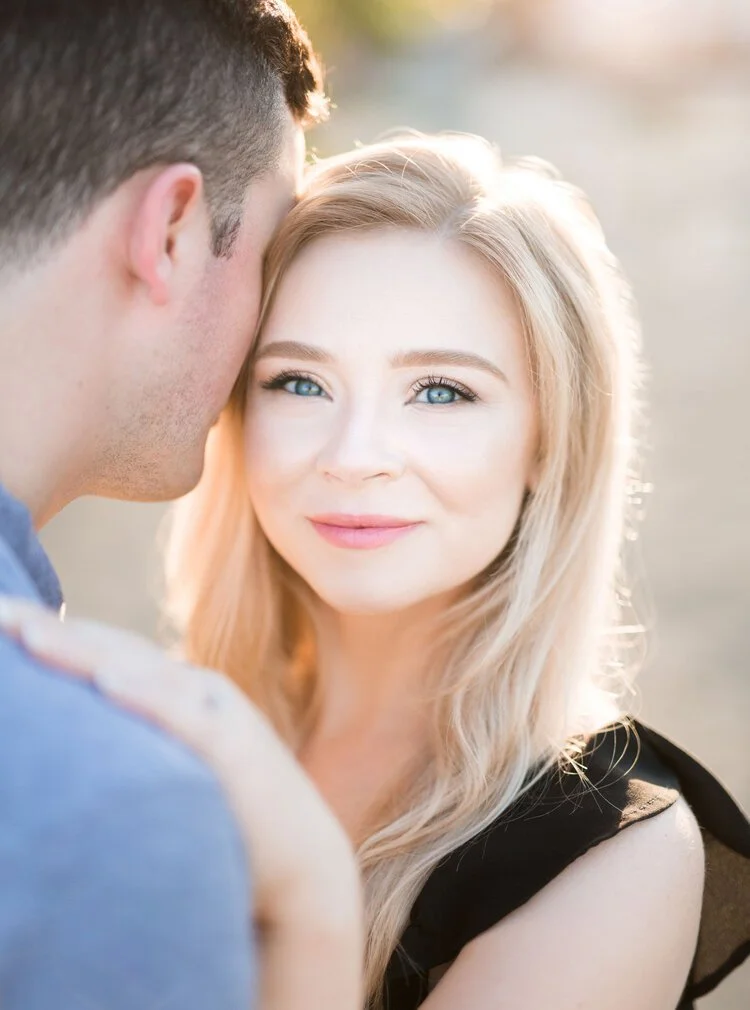 Engagement portrait of a couple at Cherry Beach in Toronto, Ontario