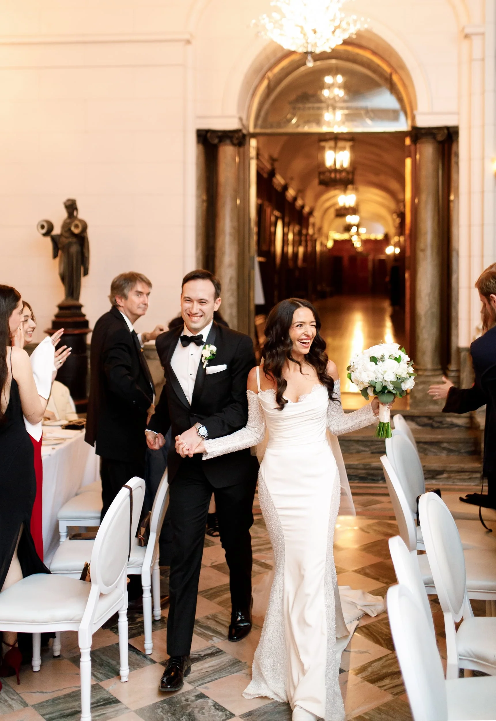 Bride and groom reception entrance at Casa Loma