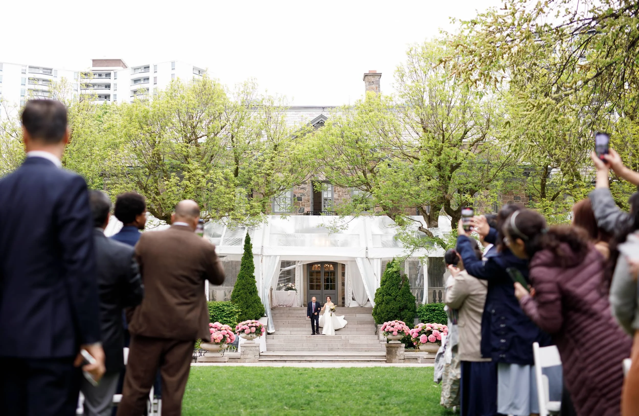 Ceremony recessional at Graydon Hall Manor