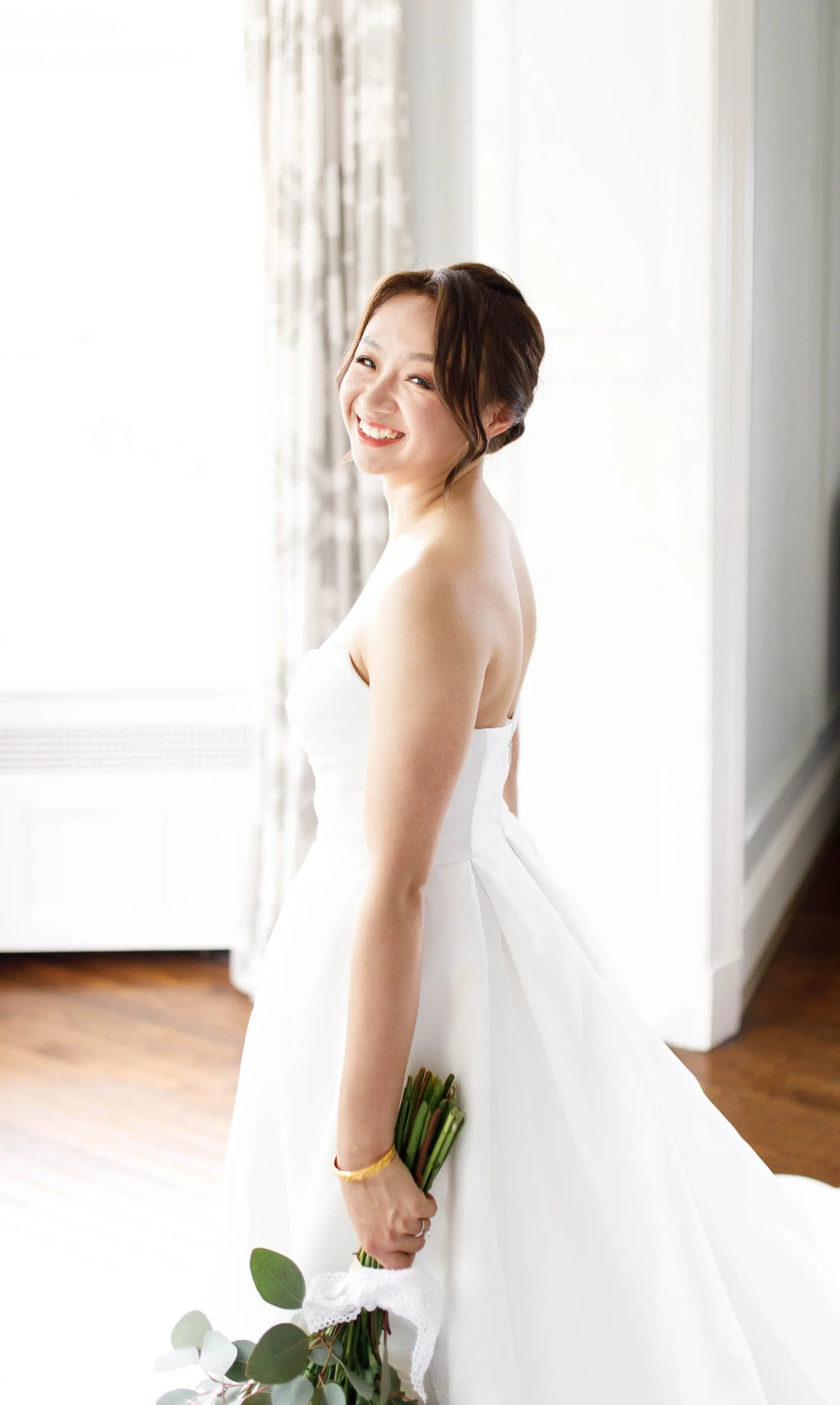 Bridal portrait in Graydon Hall Manor window light
