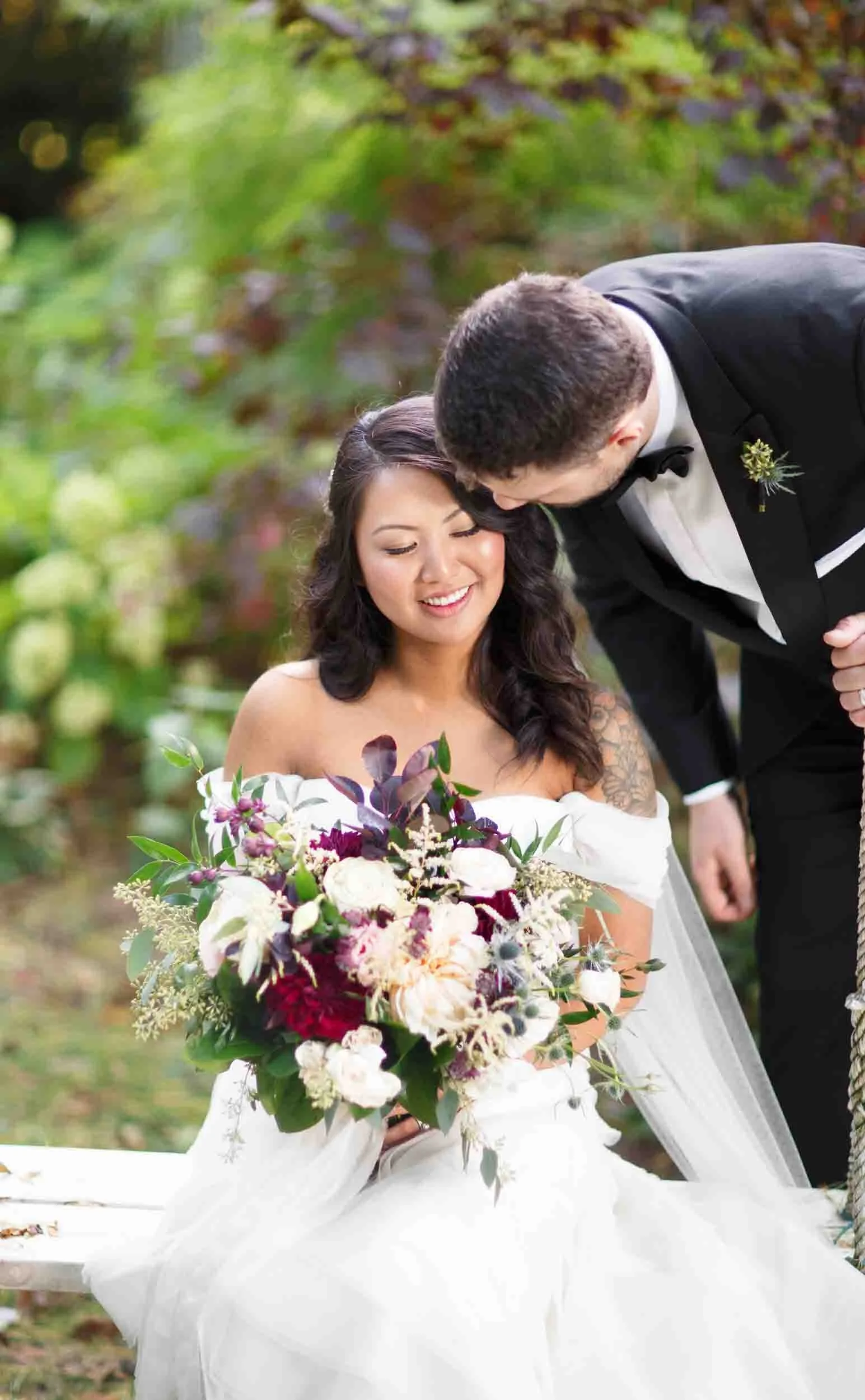 Bridal bouquet detail at Gracewood Estate wedding