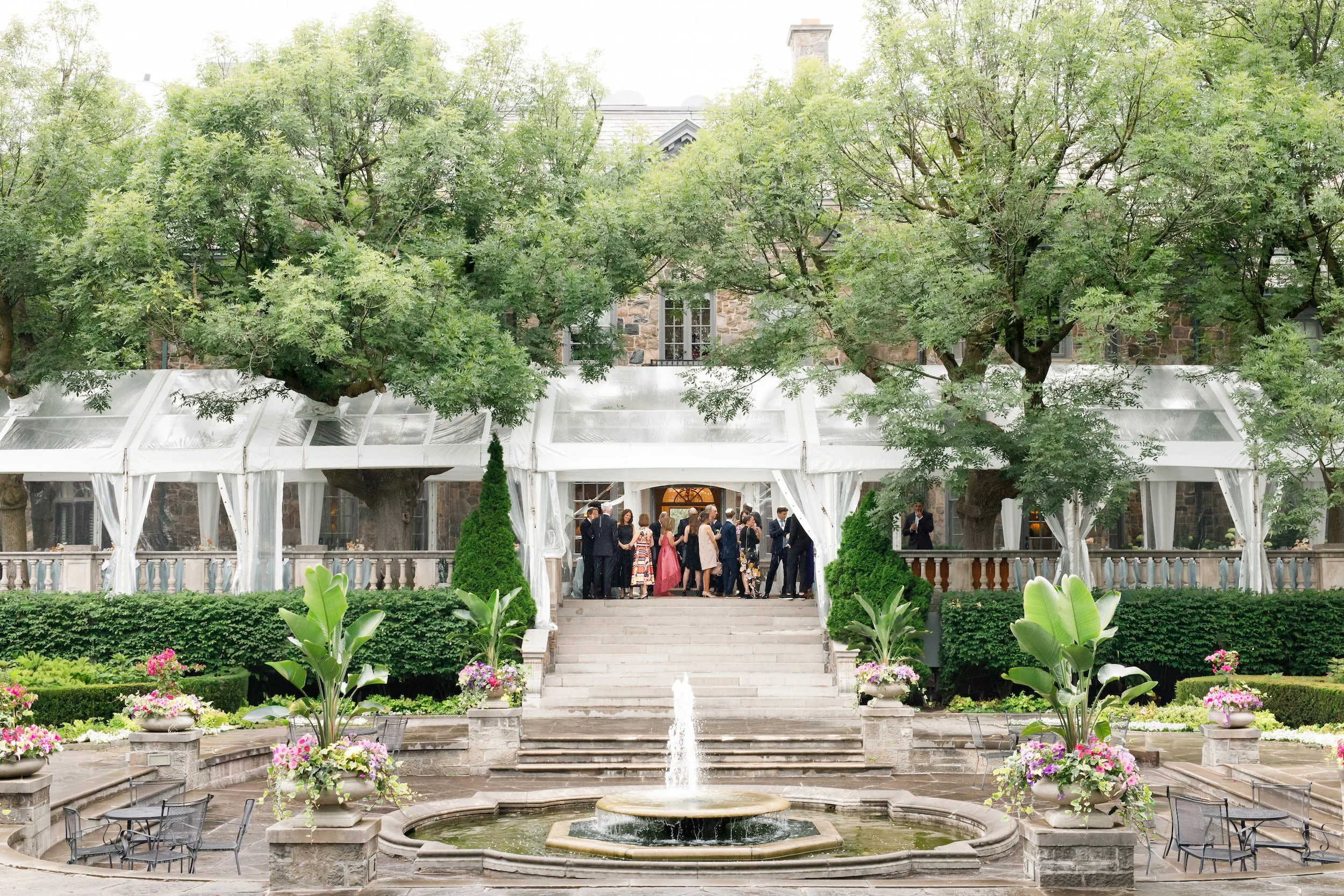 Fountain courtyard at Graydon Hall Manor in Toronto