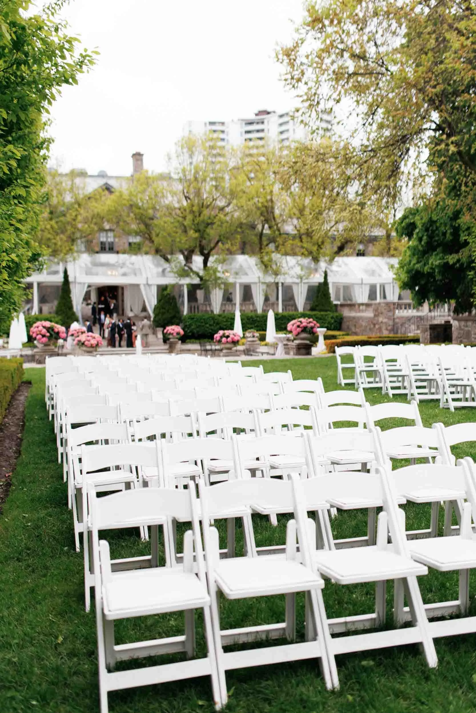 Outdoor ceremony setup at Graydon Hall Manor