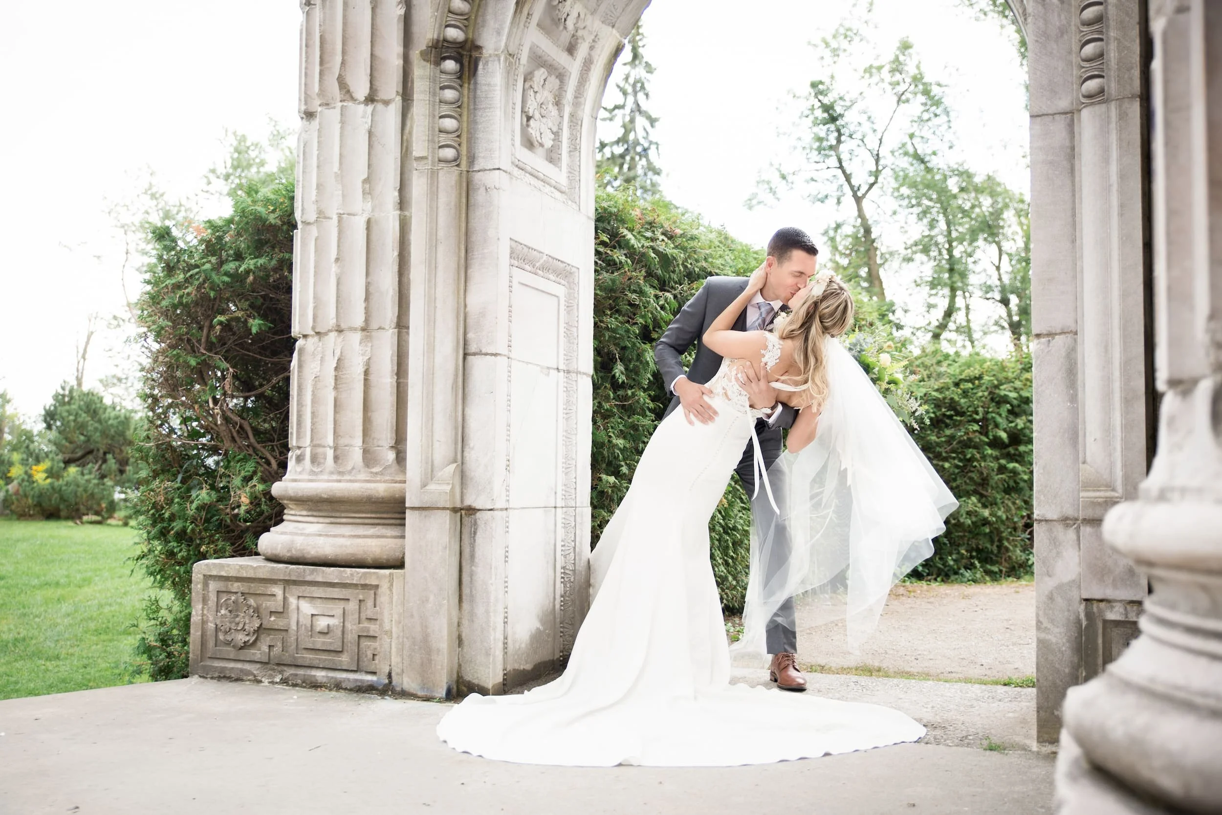 Romantic dip beneath Guild Inn Estate archway